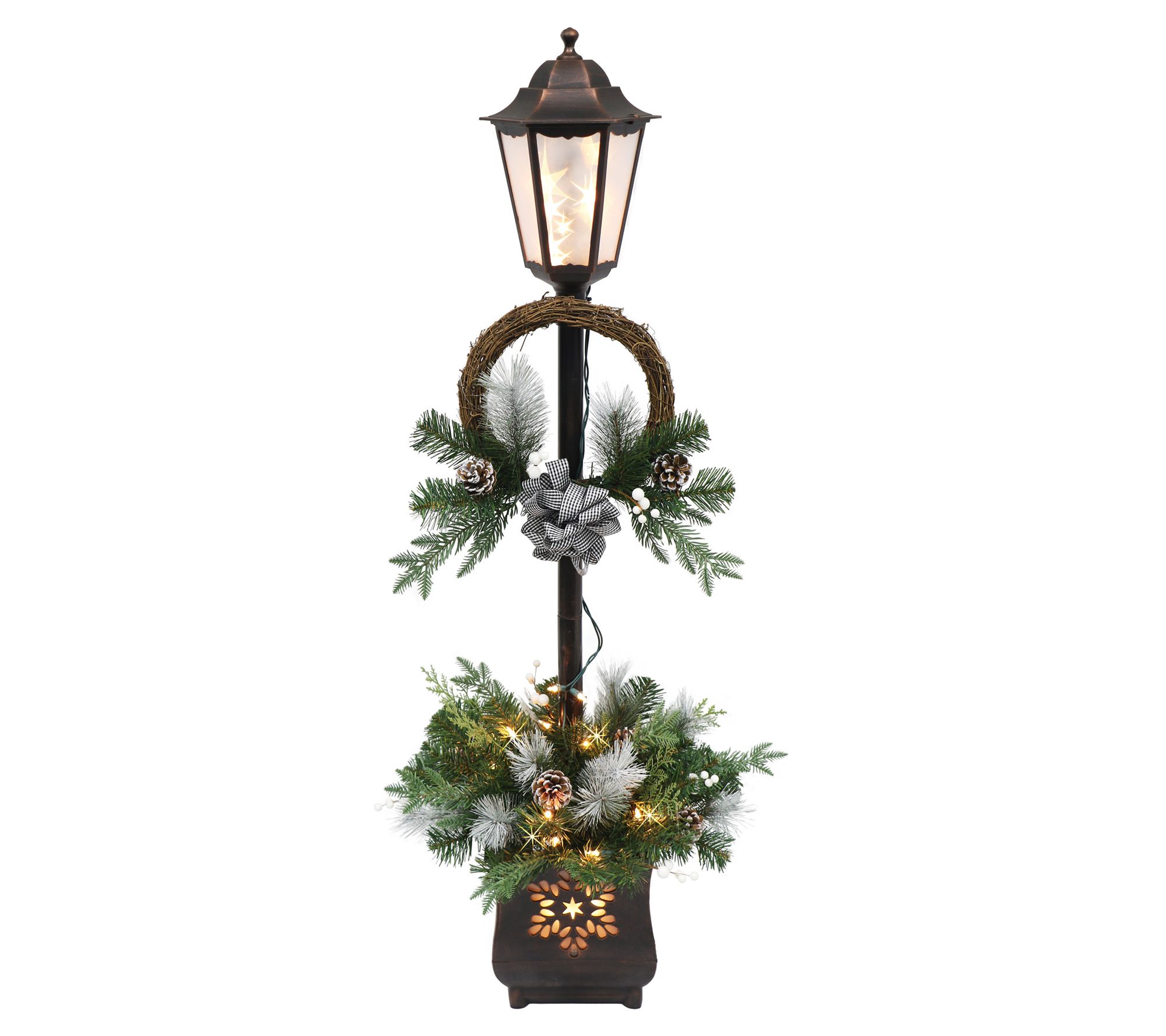 Puleo Pre Lit 4' Christmas Lamp Post w/35 Clearlights