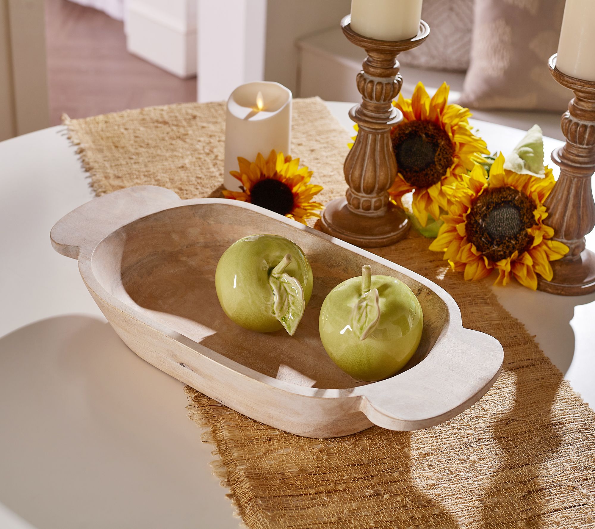 Cozy Cottage By Liz Marie 19" Wooden Dough Bowl - QVC.com