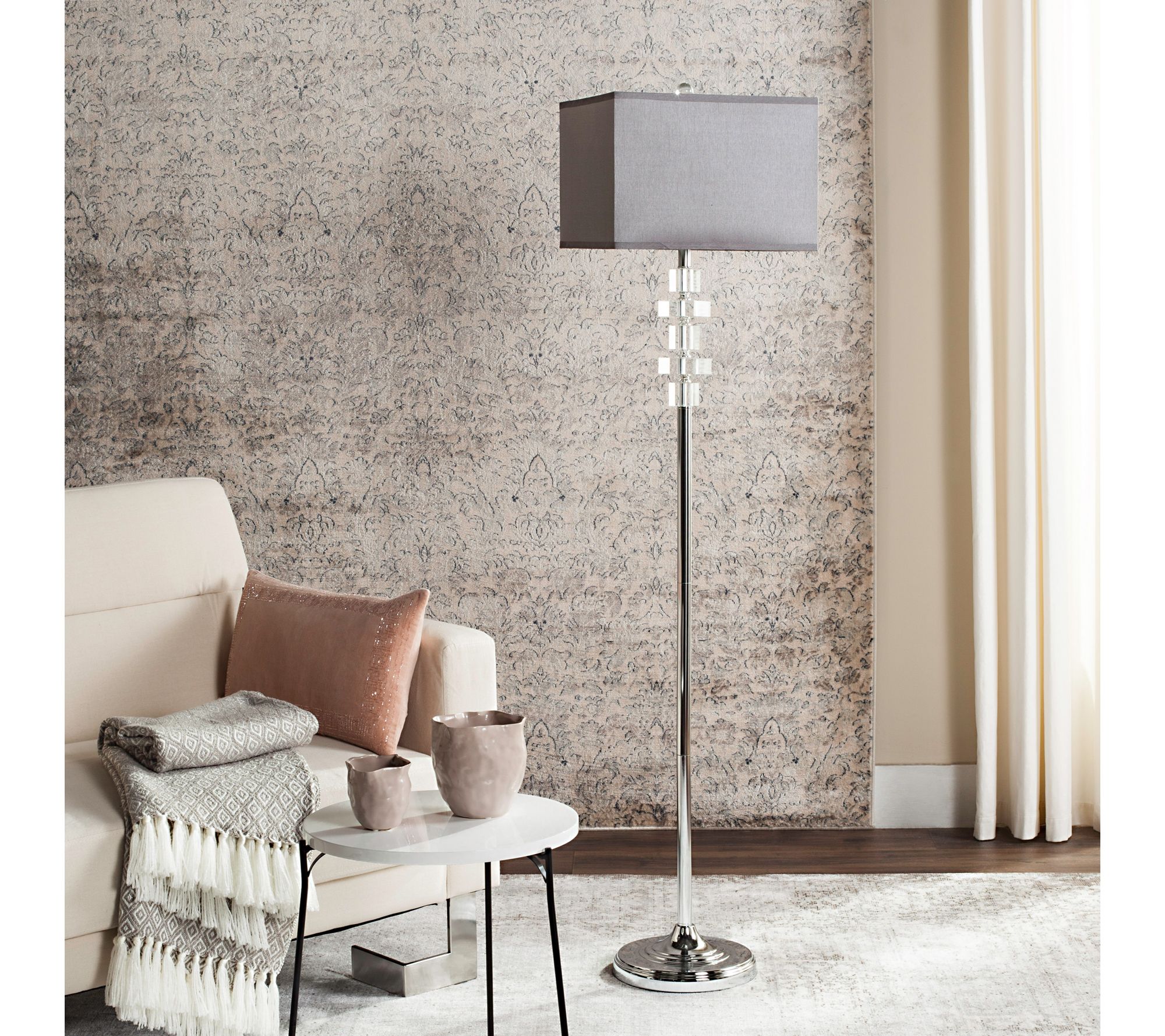 Safavieh Times Square Floor Lamp Chromewith Shade