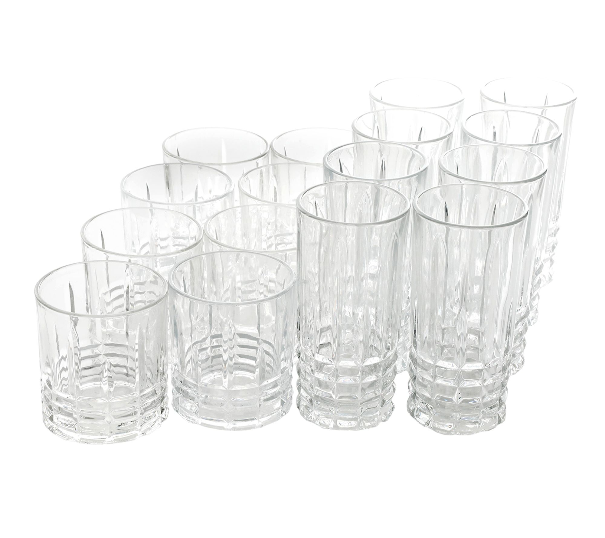 Jewelite 16-Piece Tumbler and Double Old Fashioned Glass Set