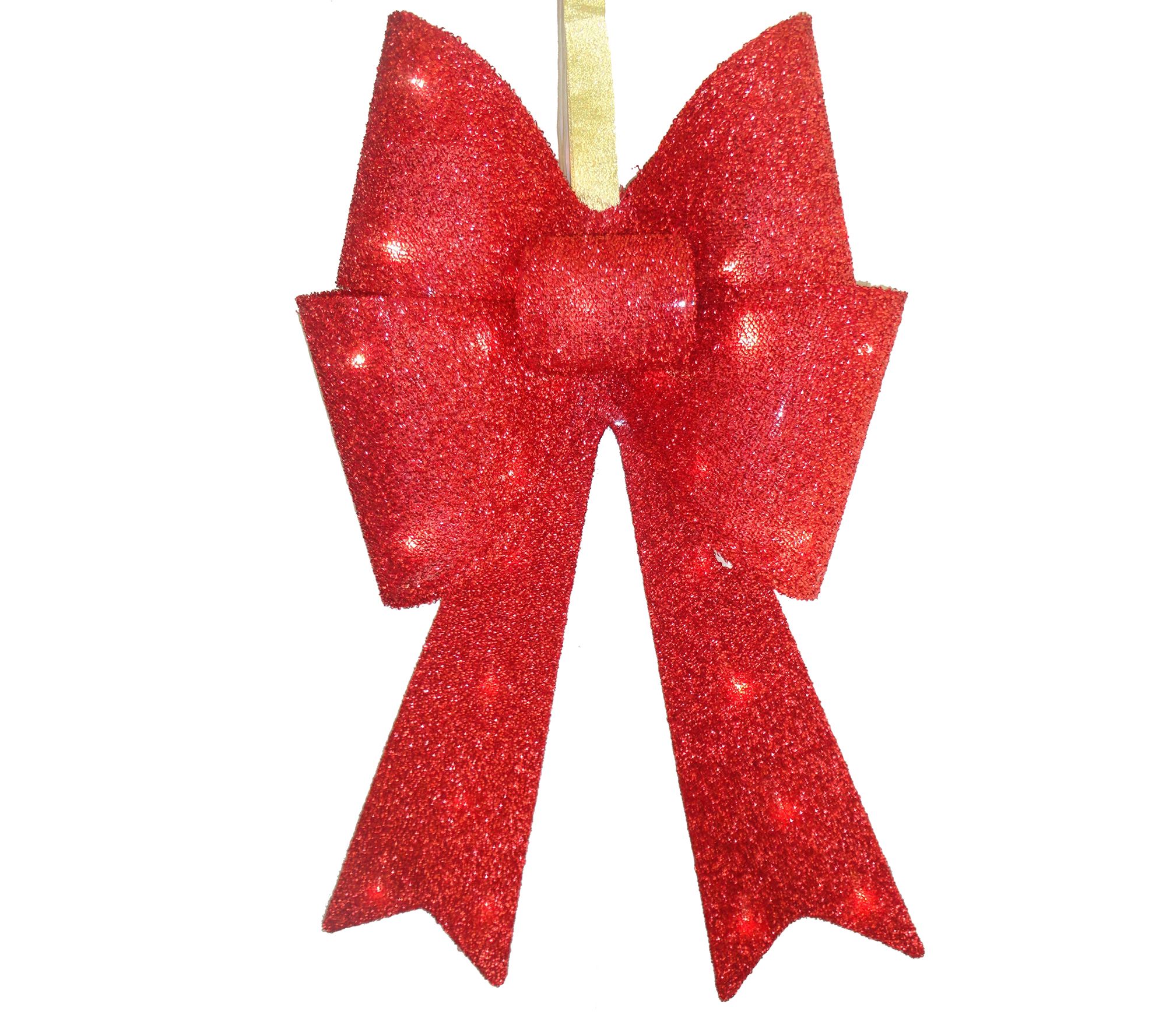 Pre-Lit 20" Red Fabric Bow