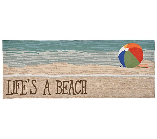 Liora Manne Frontporch Life's A Beach In/Out Rug Sand 24"X60"