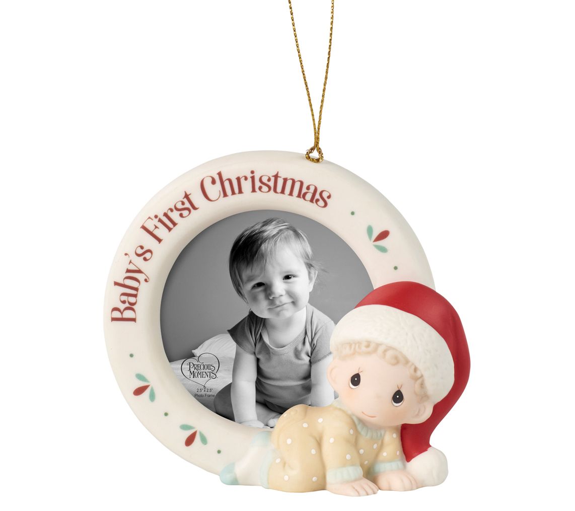 Precious Moments Baby's First Christmas Photo Frame Ornament