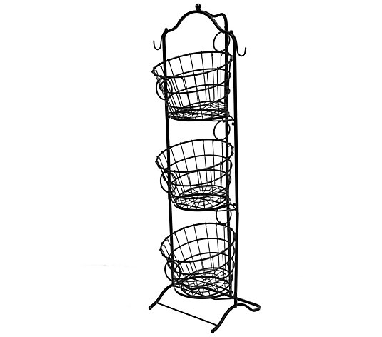 3-Tier Wire Stand with Removable Tilted Baskets