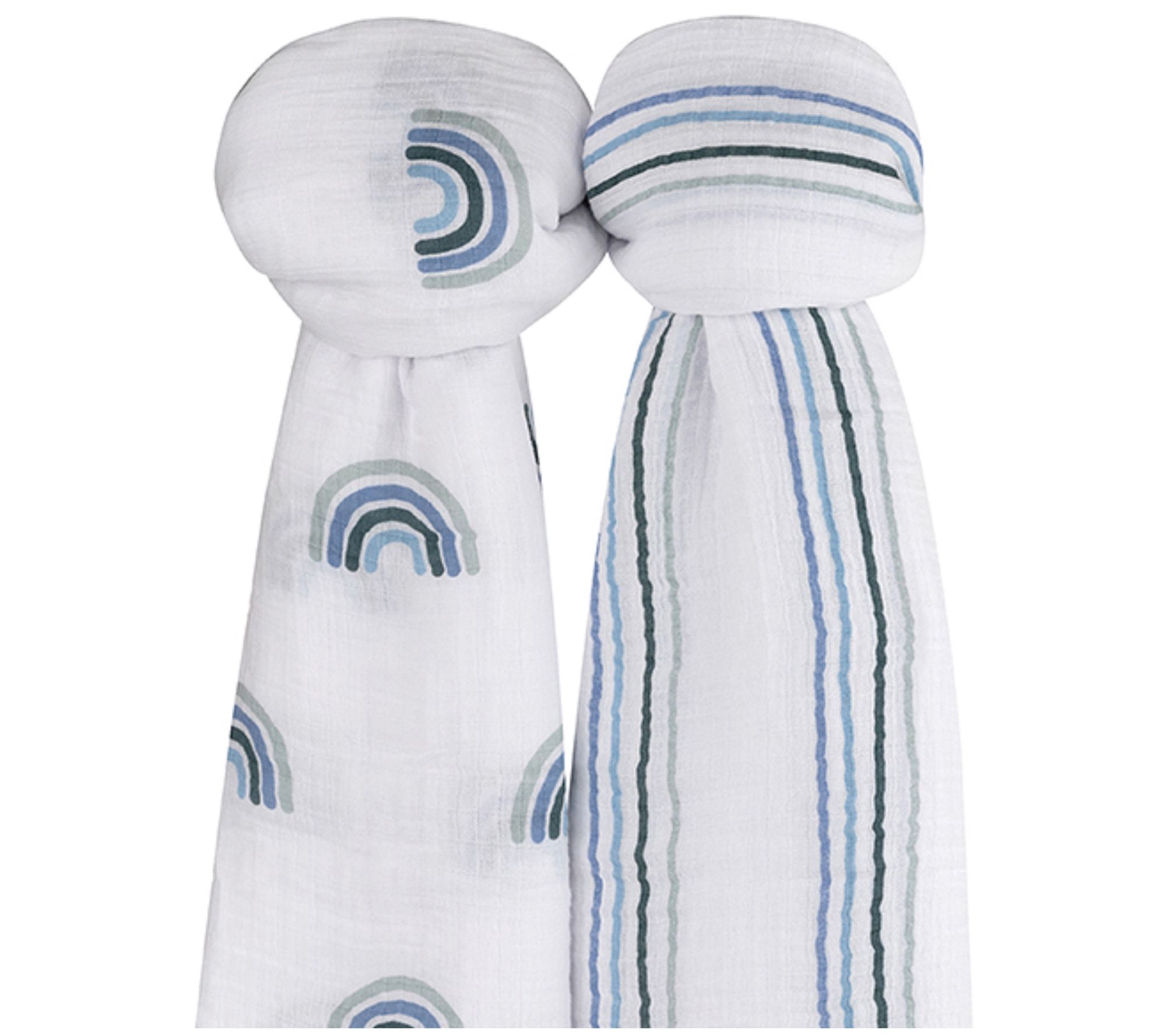 Ely's & Co. Blue Rainbow Cotton Muslin SwaddleBlanket - 2-pk
