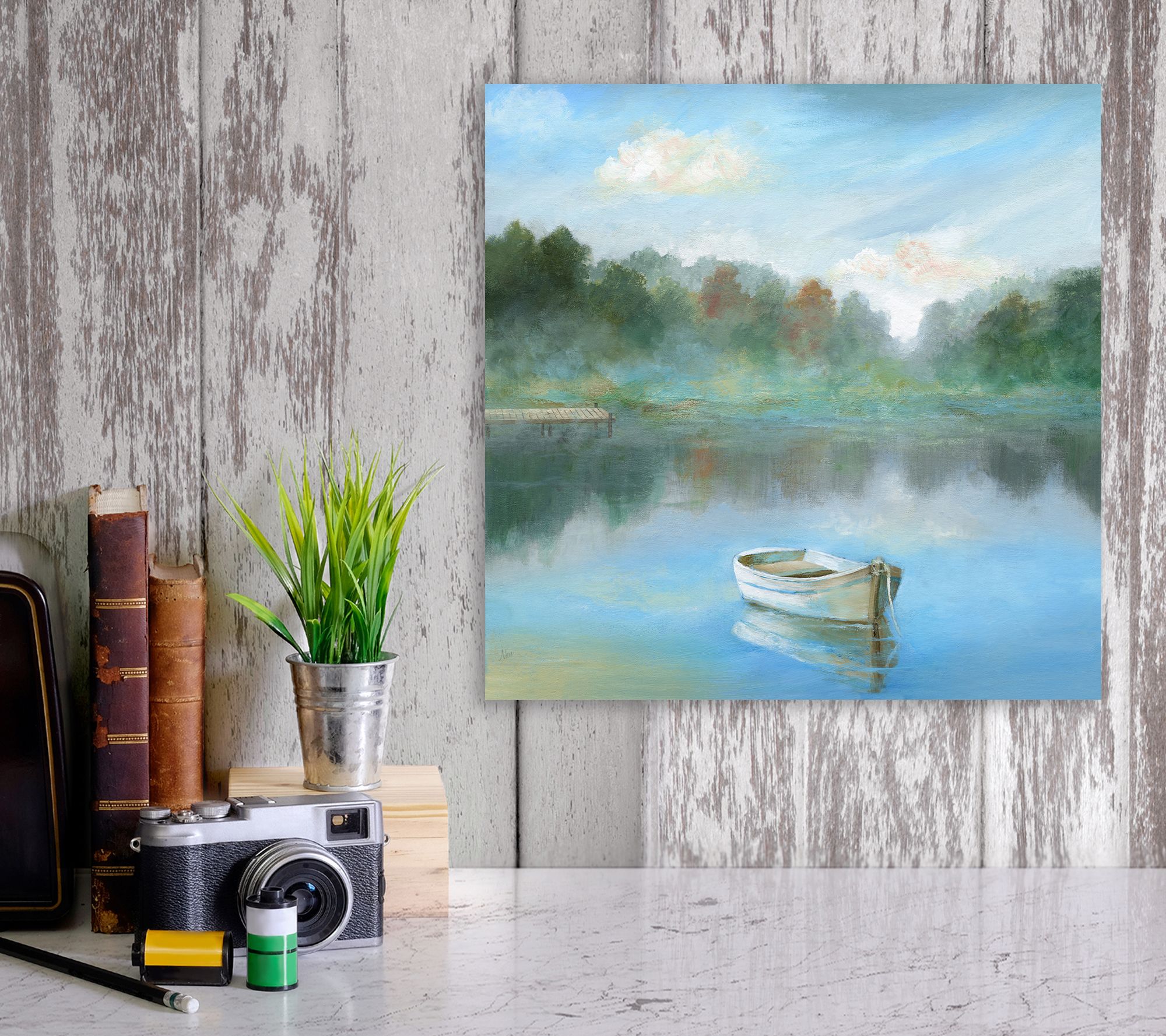 Courtside Market Tranquil Morning 16" x 16" Canvas Wall Art