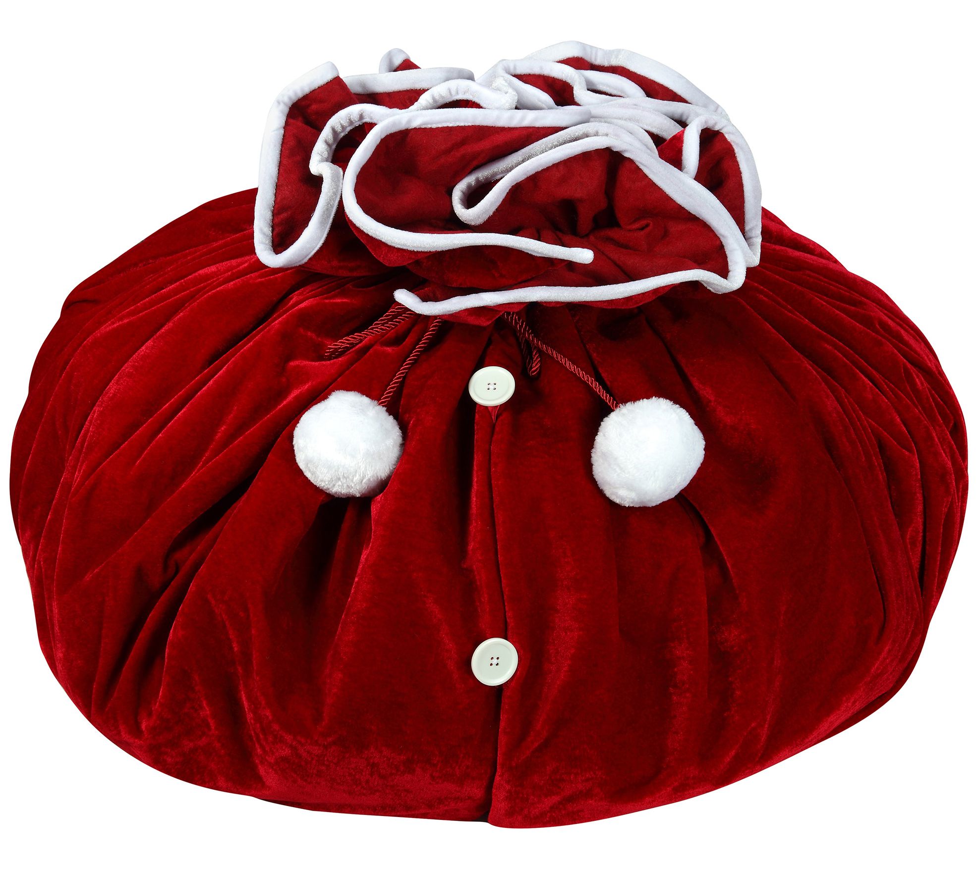 Haute Decor 80" Santa Bag Tree Skirt, Double-Sided Velvet