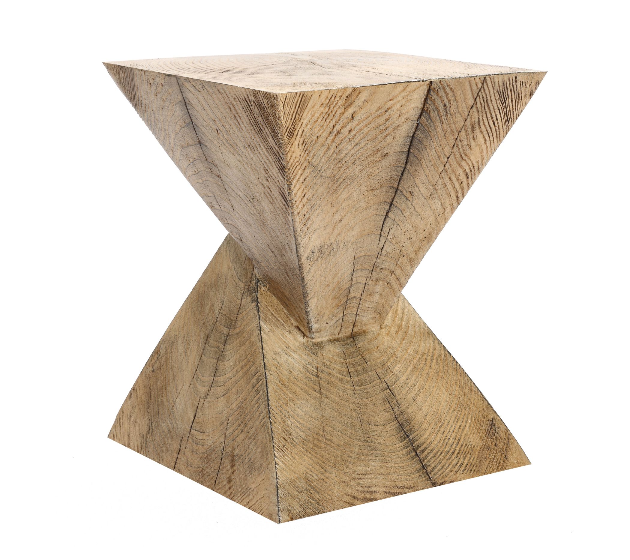 LuxenHome Brown Faux Wood MgO Angular Square Sie Table 