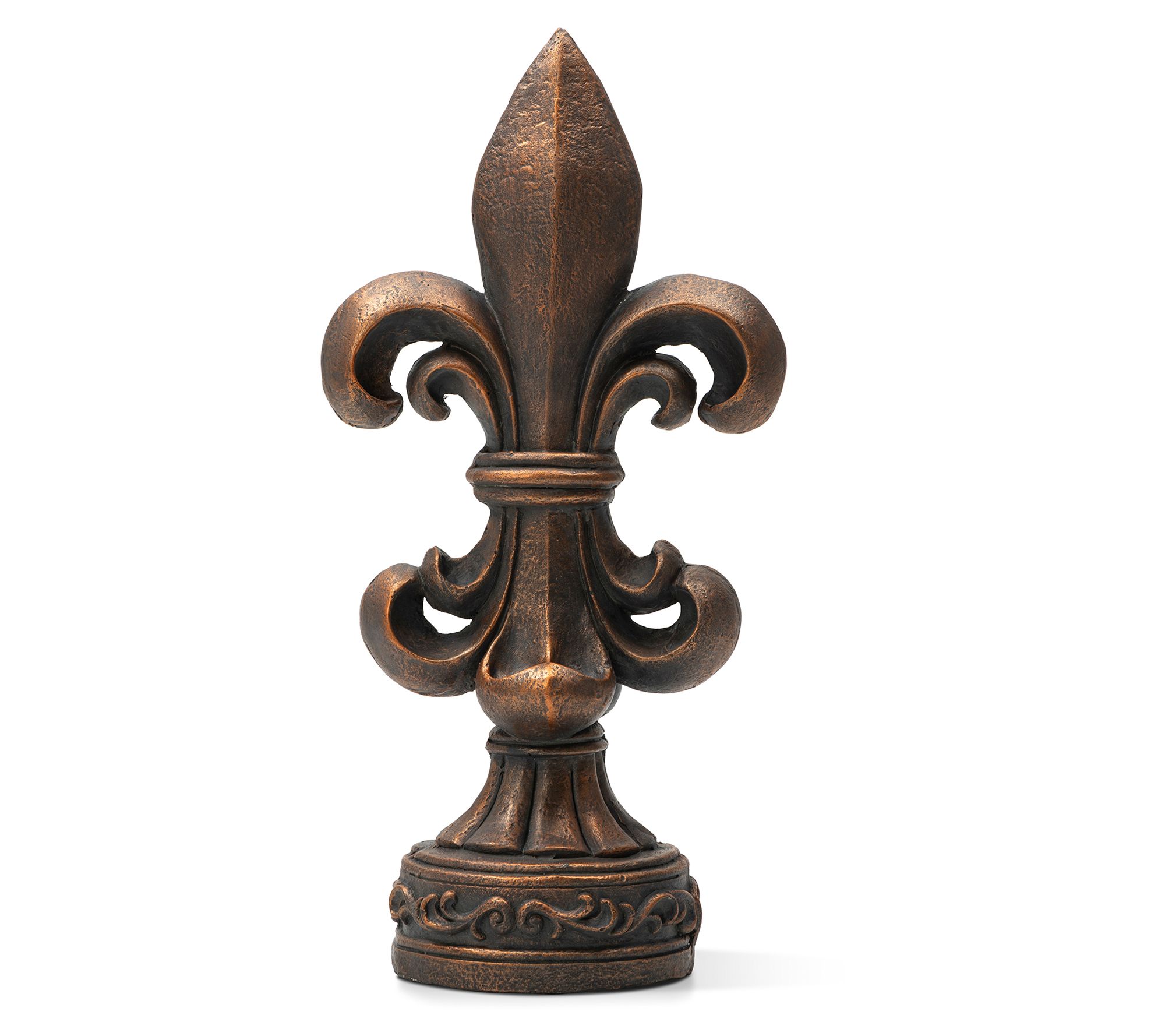 Glitzhome 27" Bronzelike Standing Fleur-De-LisGarden Statue