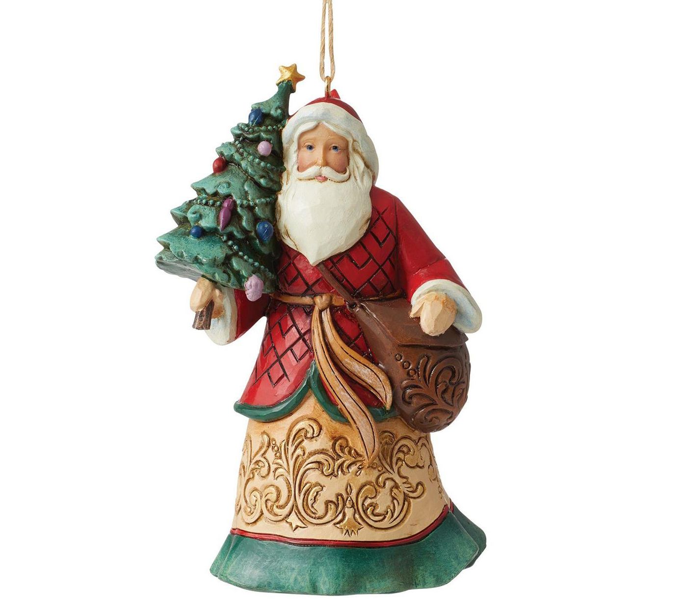 Jim Shore Santa with Tree and ToybagOrnament - QVC.com