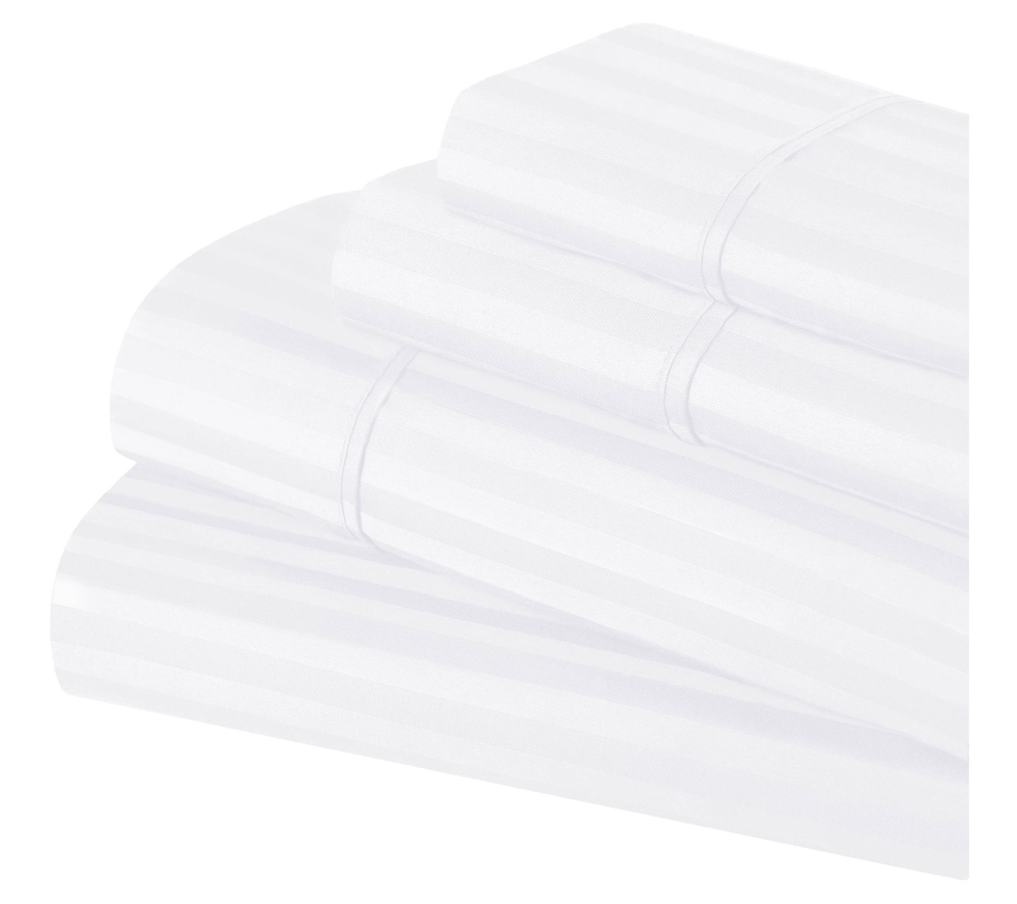 Superior Egyptian Cotton Striped Deep Pocket Sh eet Set, Queen