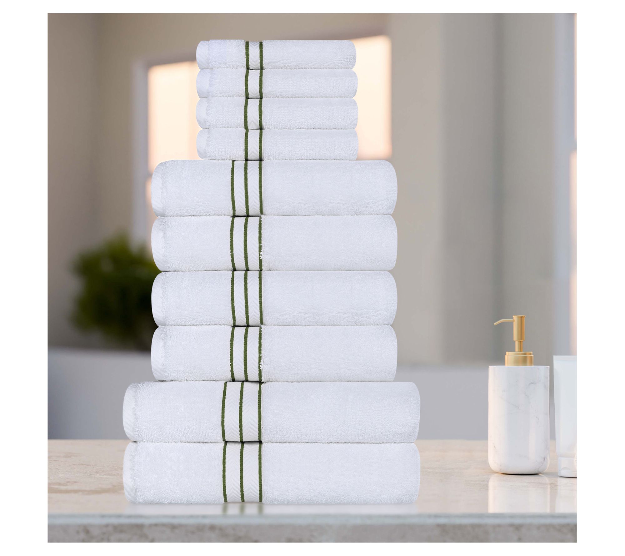 Superior Turkish Cotton Ultra-Plush Solid 10-Piece Towel Set
