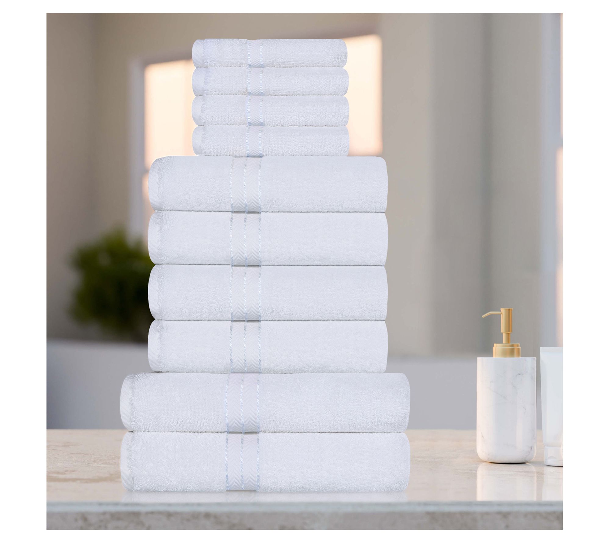Superior Turkish Cotton Ultra-Plush Solid 10-Piece Towel Set