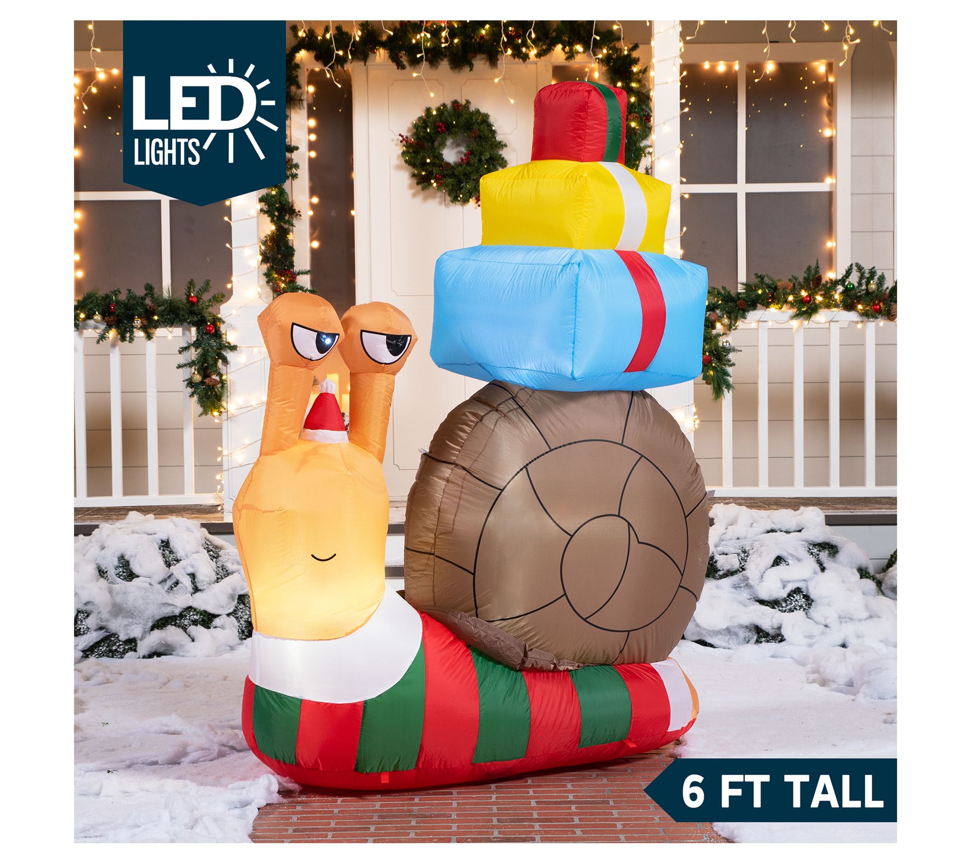 Joiedomi 6' Snail w/ Gift Boxes Inflatable Deco ration - QVC.com