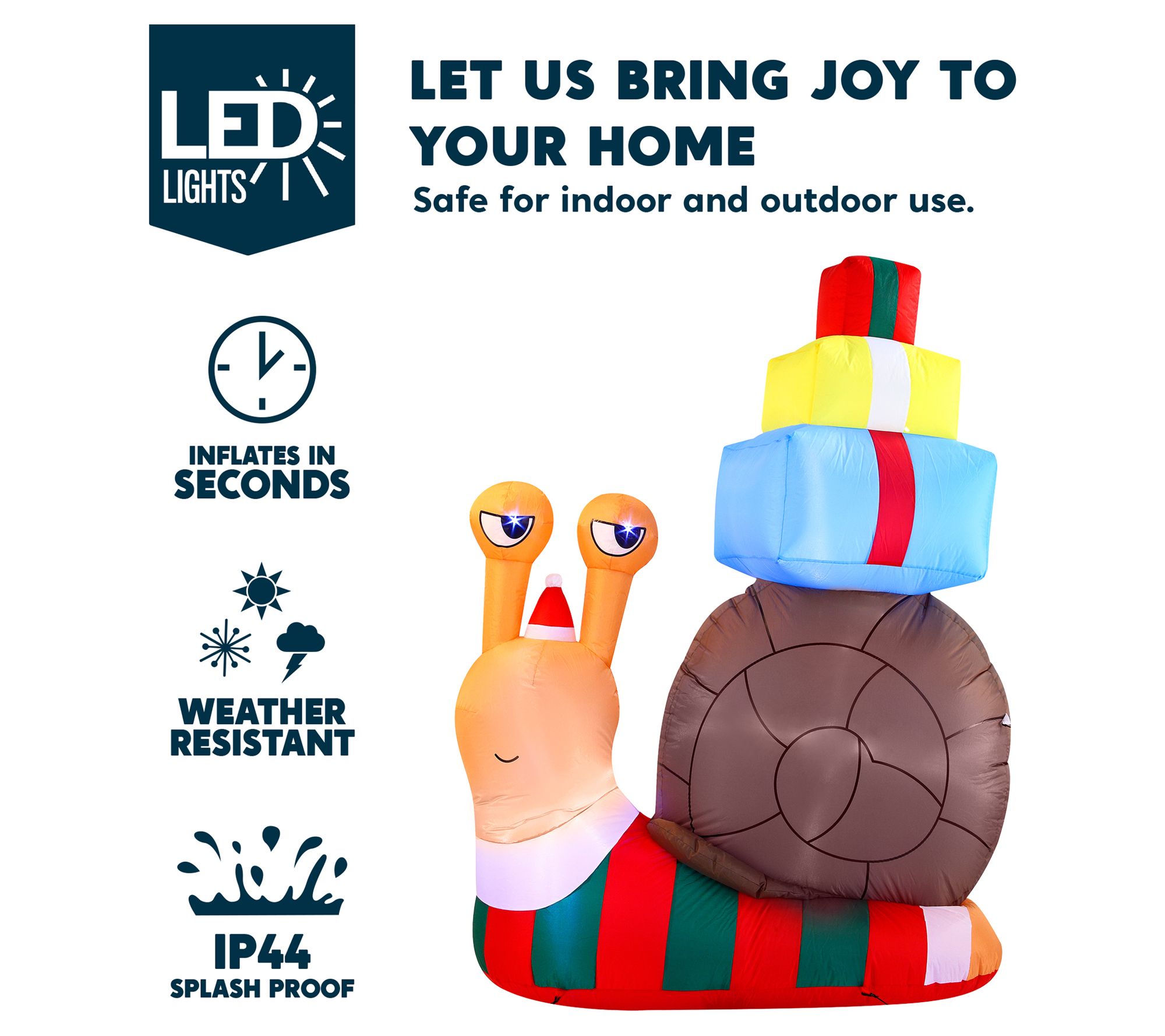 Joiedomi 6' Snail w/ Gift Boxes Inflatable Deco ration - QVC.com