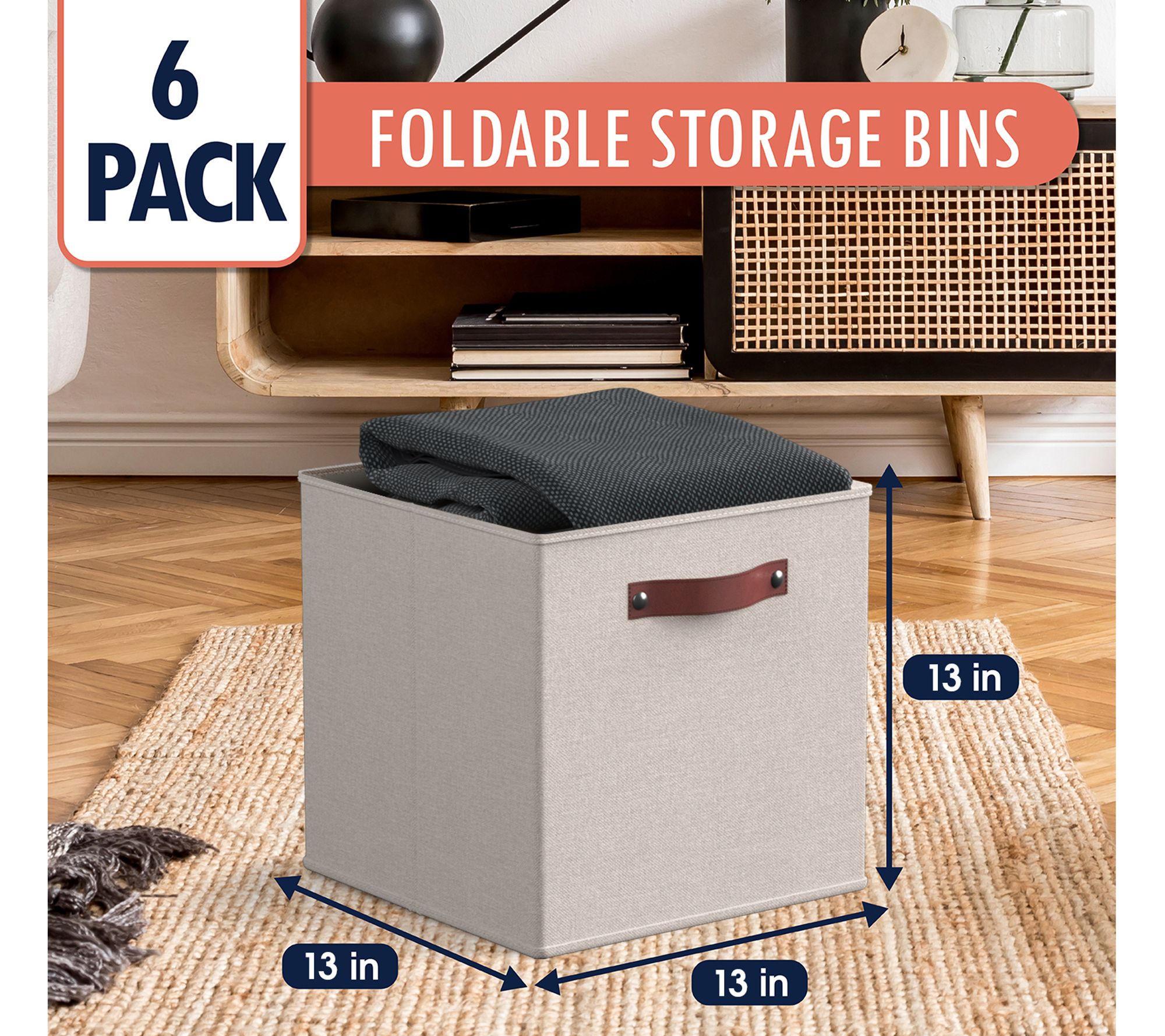 Sorbus Foldable Storage Cube Basket Bin, 6 Pack Pastel Set