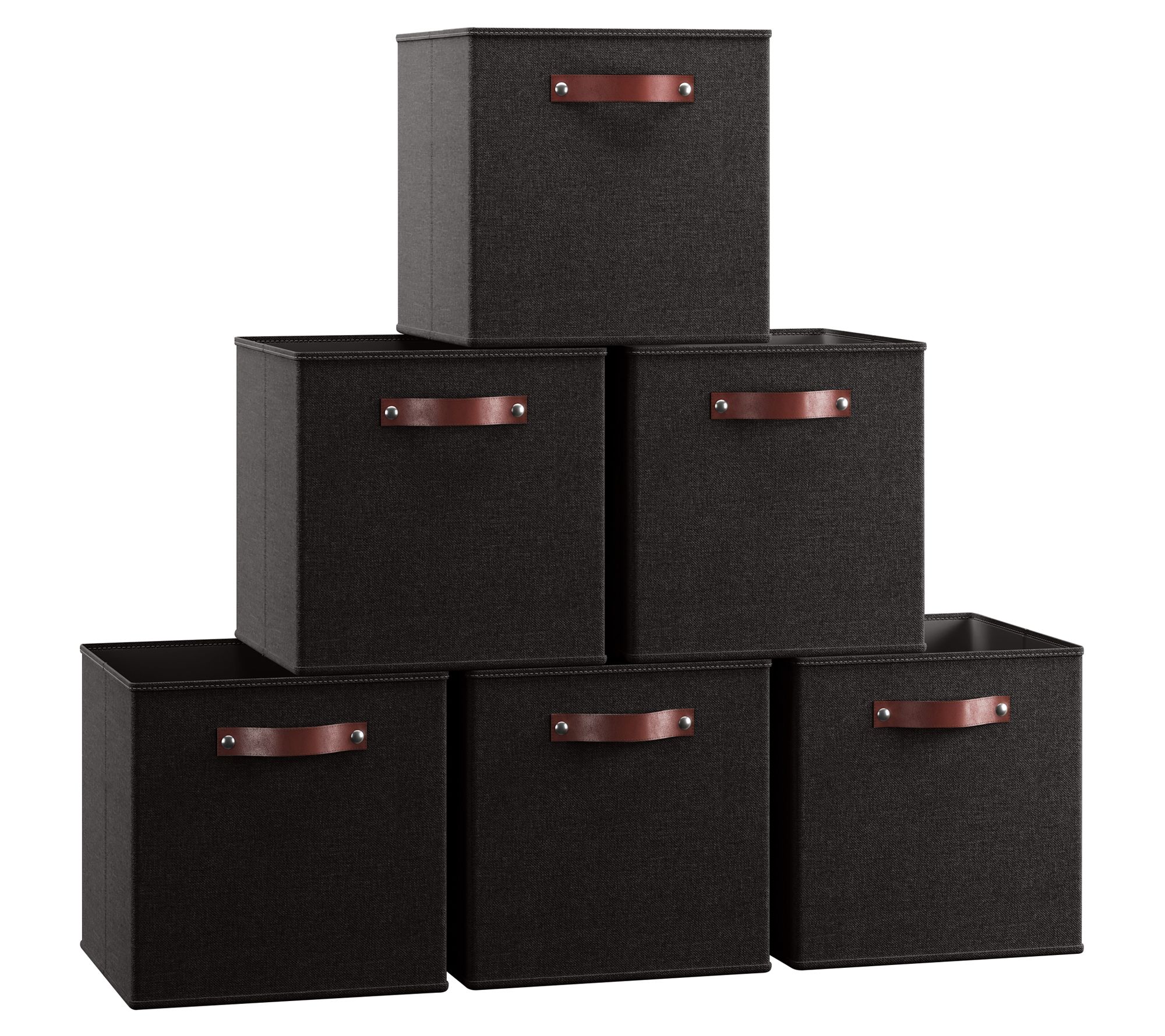 Ornavo Home 6 pc Collapsible Linen Storage Bi nwith Handles