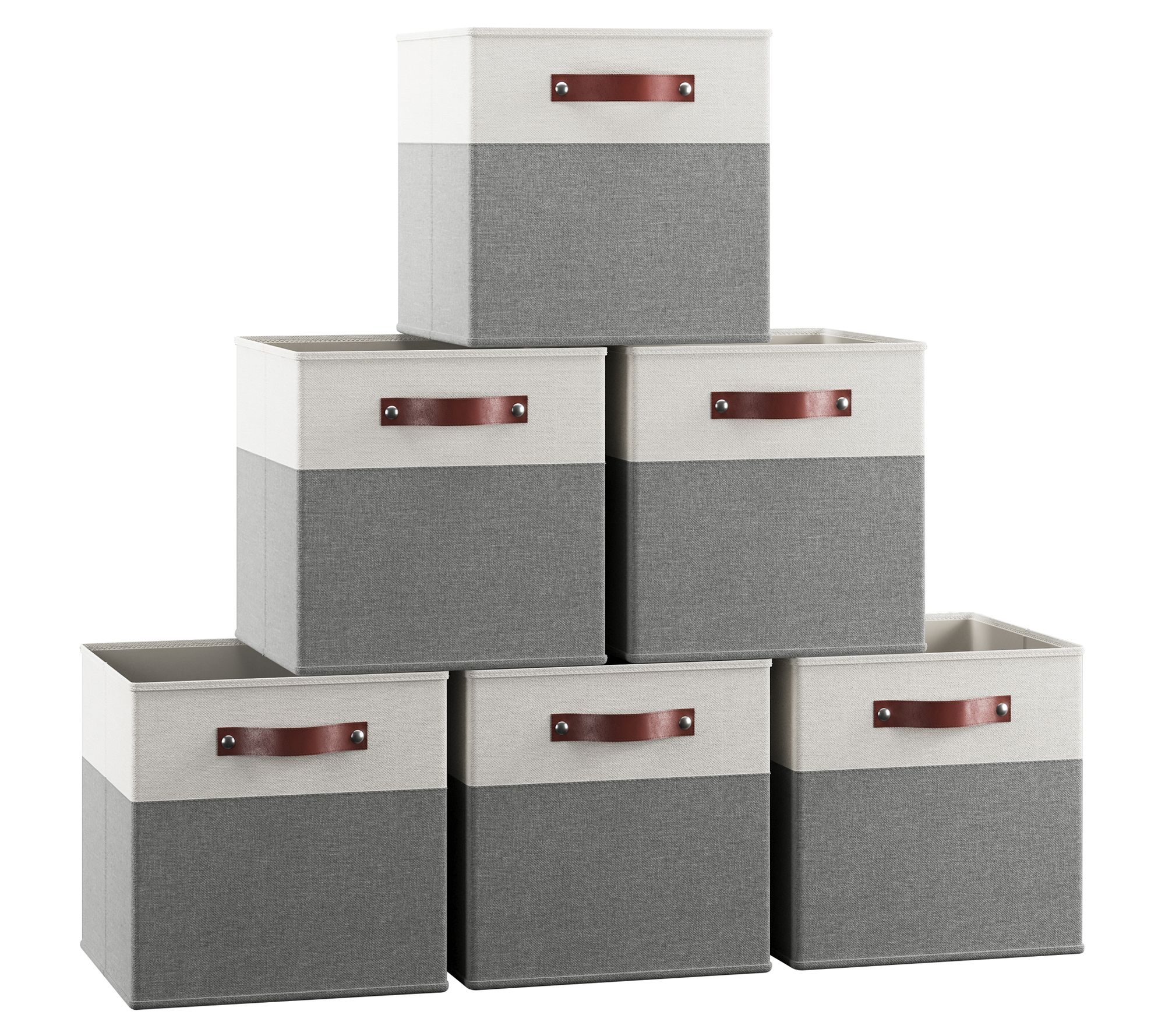 Ornavo Home 6 pc Collapsible Linen Storage Bi nwith Handles