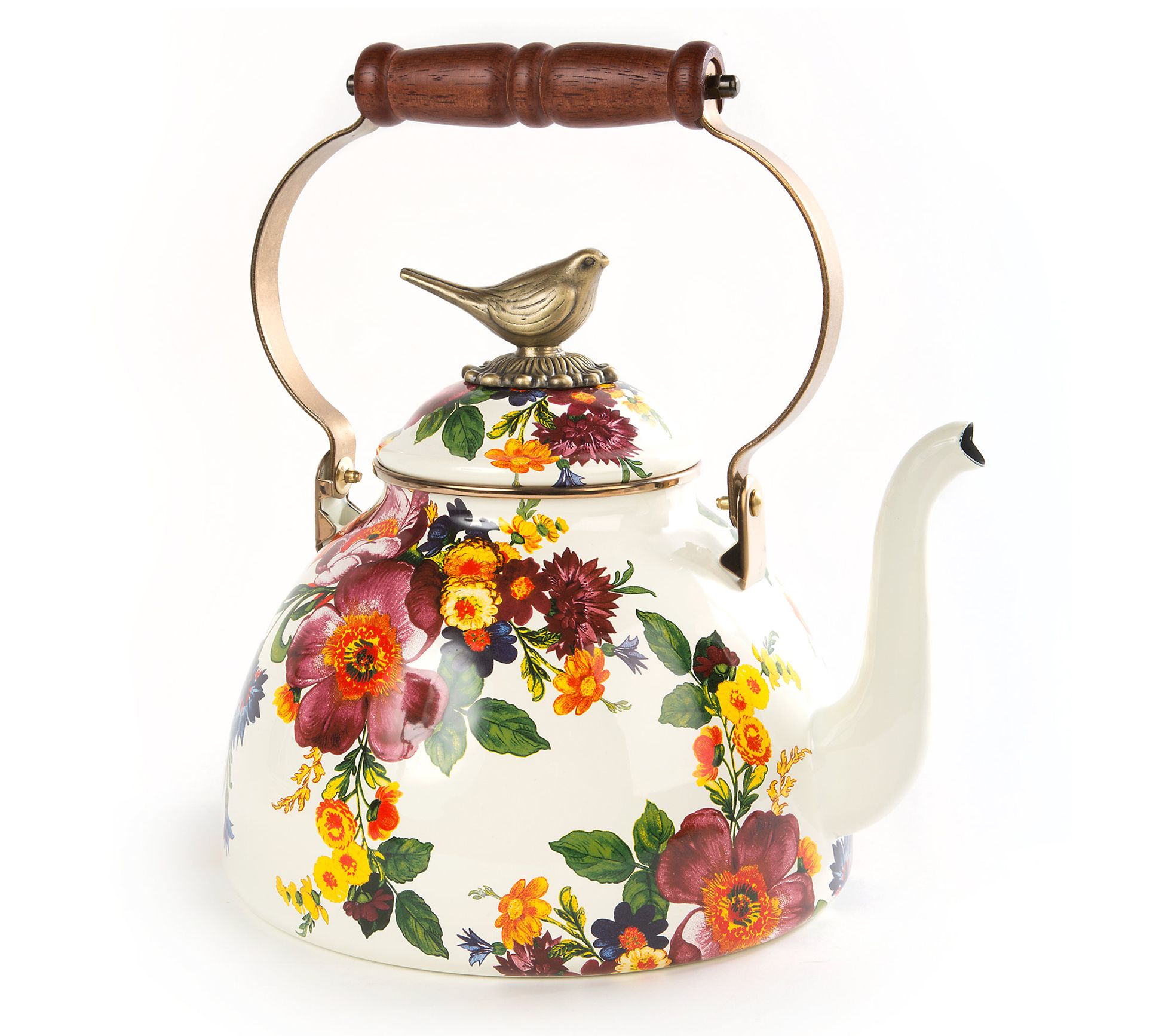 Mackenzie- Childs Flower Market 3-Quart Tea Kettle - QVC.com