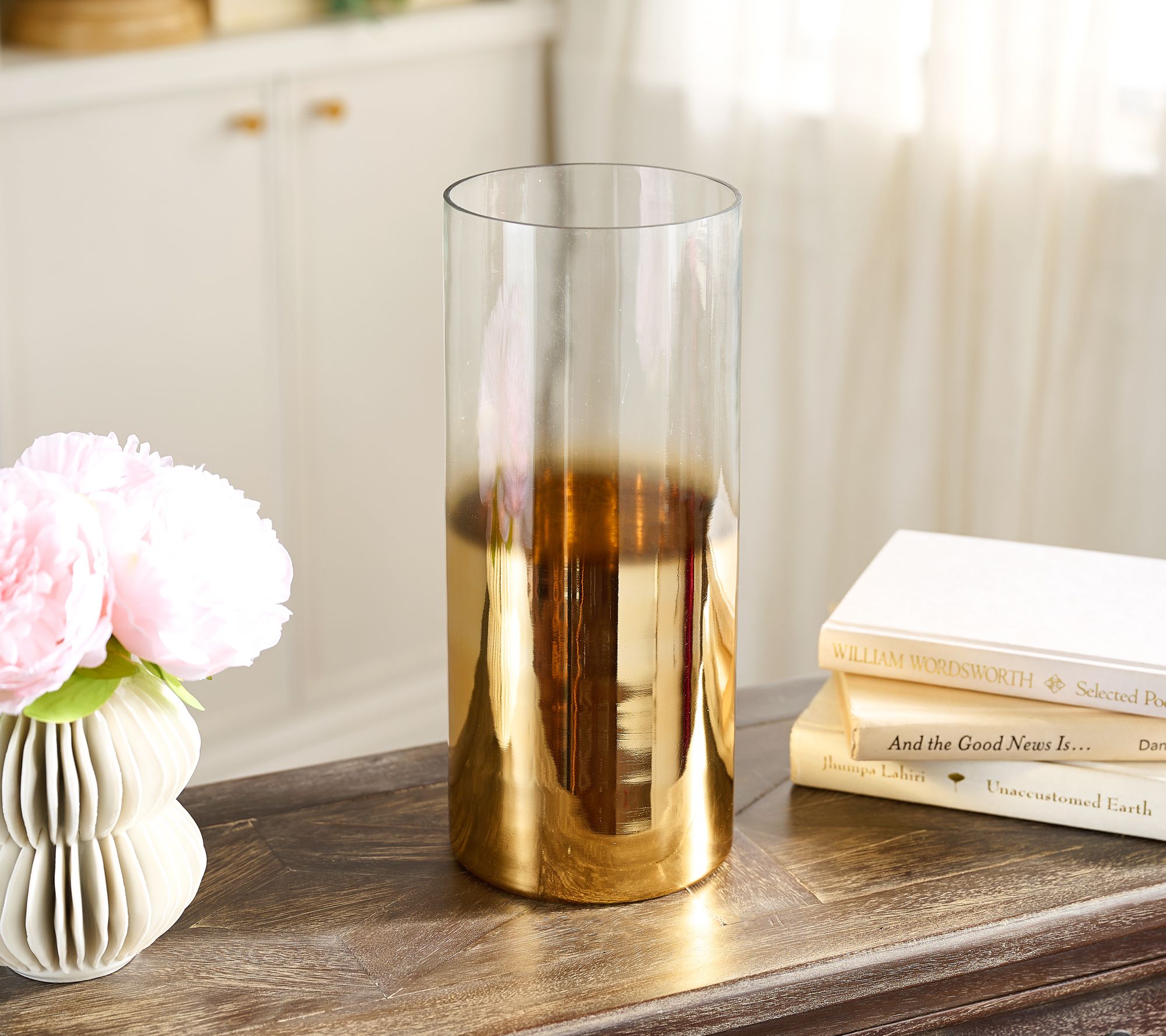 Primrose Hill 12" Metallic Ombre Tall Glass Hurricane