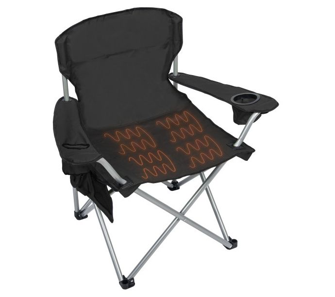 Camp & Go Black Heavy Duty Heated Quad Chair