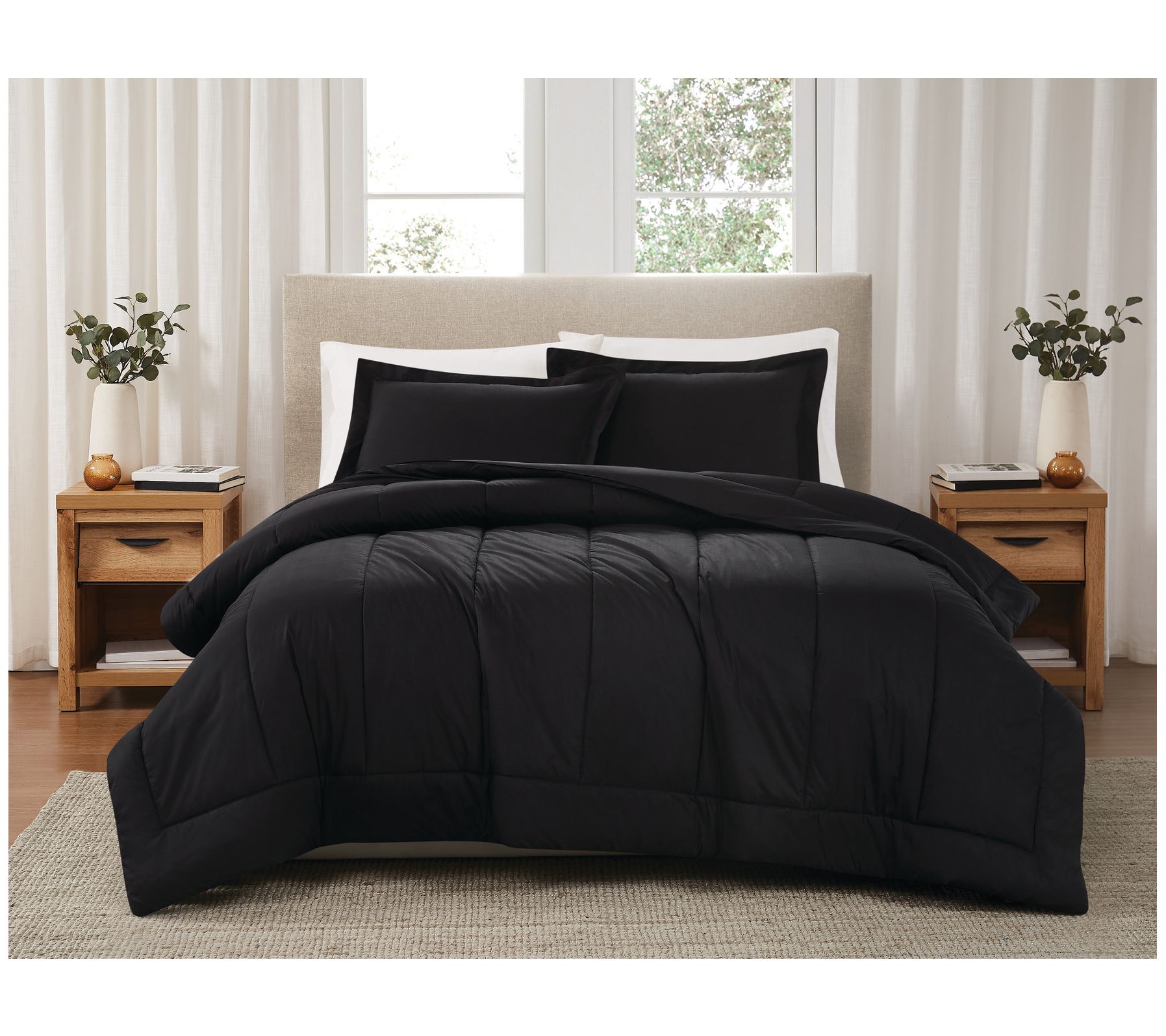 Brooklyn Loom Solid Cotton Percale Twin/TXL 2pcComforter Set