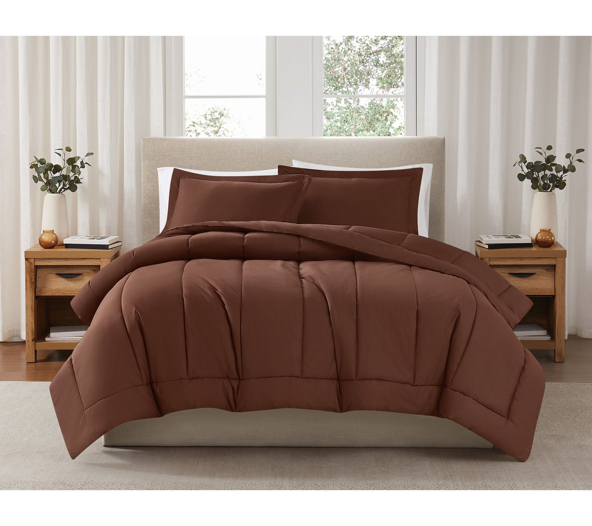 Brooklyn Loom Solid Cotton Percale Twin/TXL 2pcComforter Set