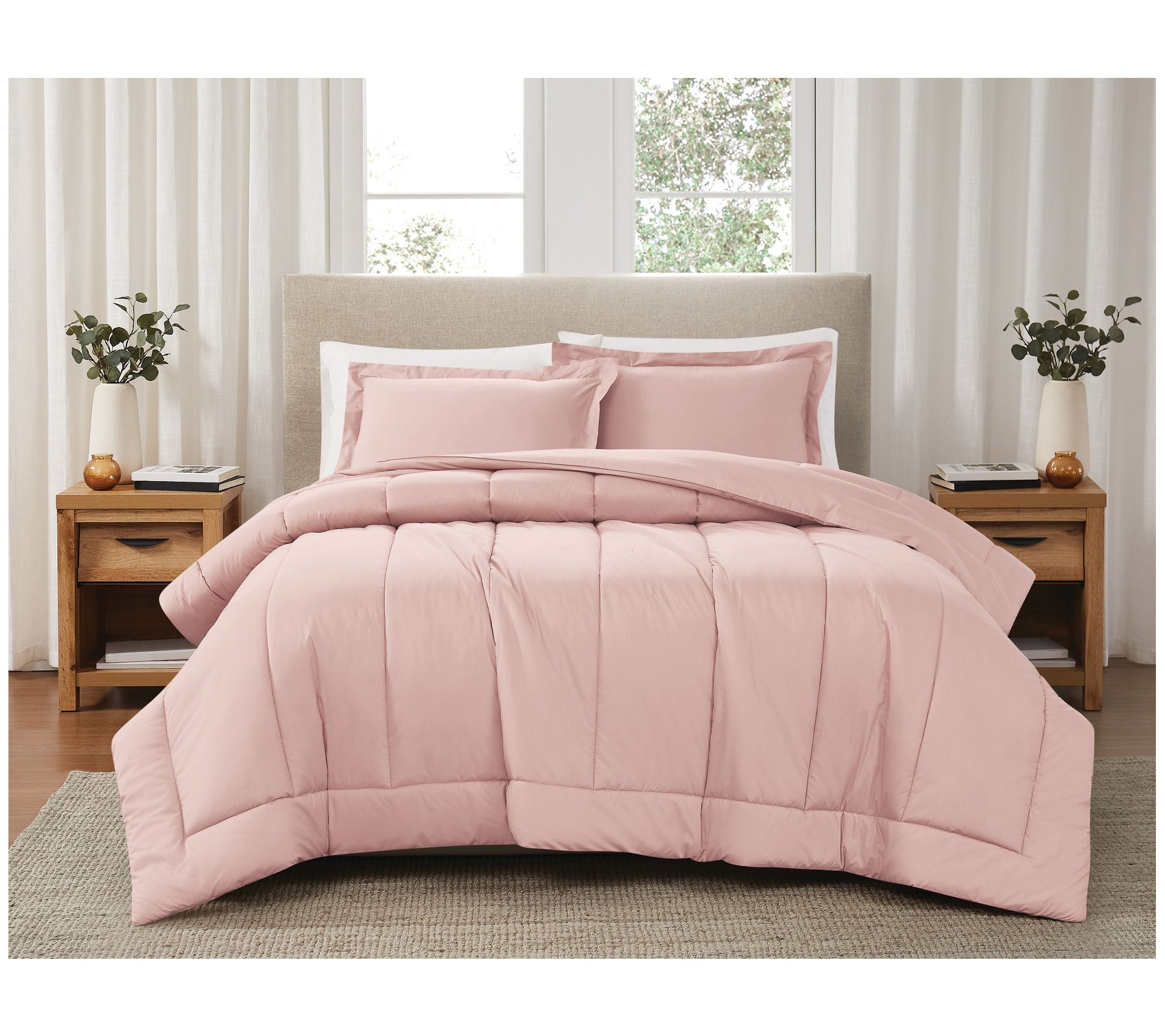 Brooklyn Loom Solid Cotton Percale Twin/TXL 2pcComforter Set