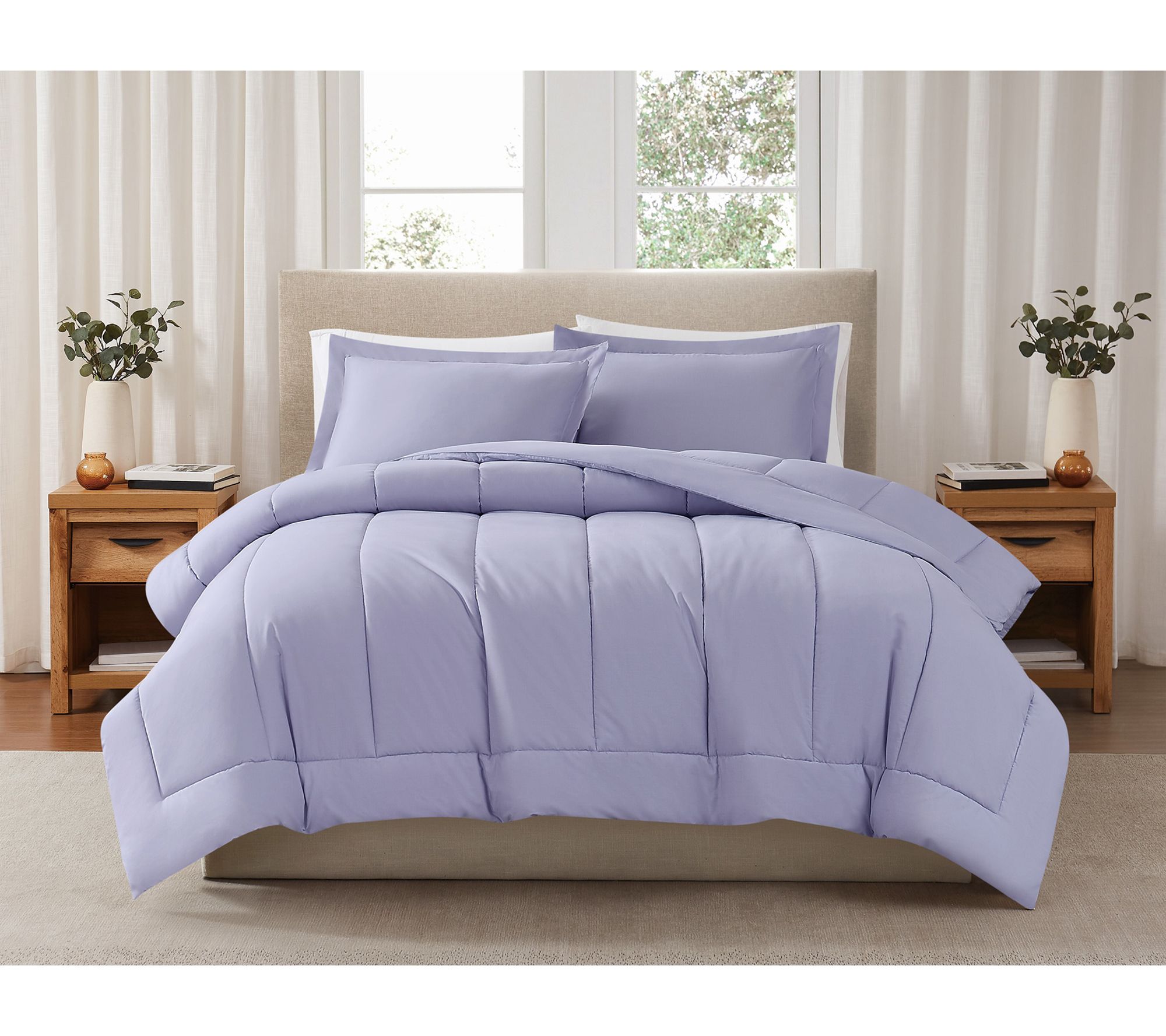 Brooklyn Loom Solid Cotton Percale Twin/TXL 2pcComforter Set