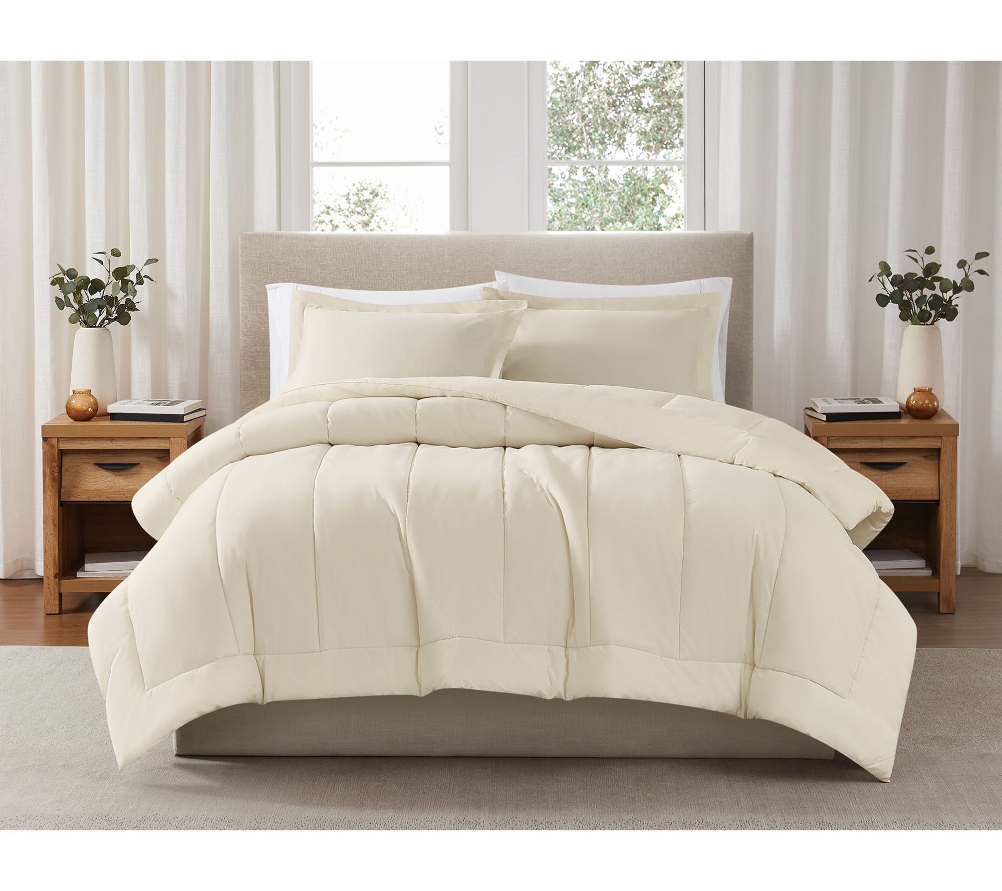 Brooklyn Loom Solid Cotton Percale Twin/TXL 2pcComforter Set