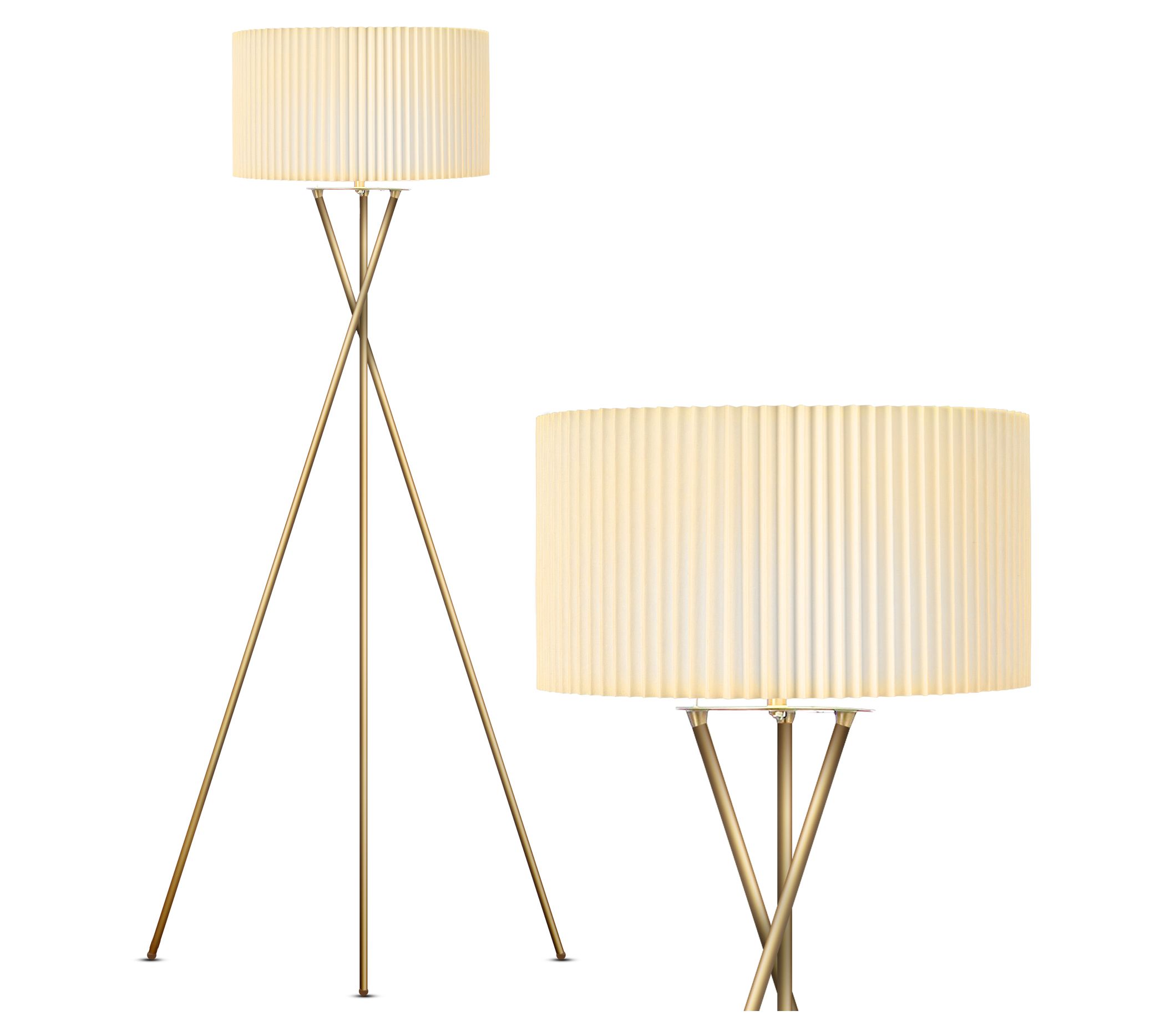 Brightech Jaxon 60" Modern Tri pod LED Floor L amp Pleated Sha