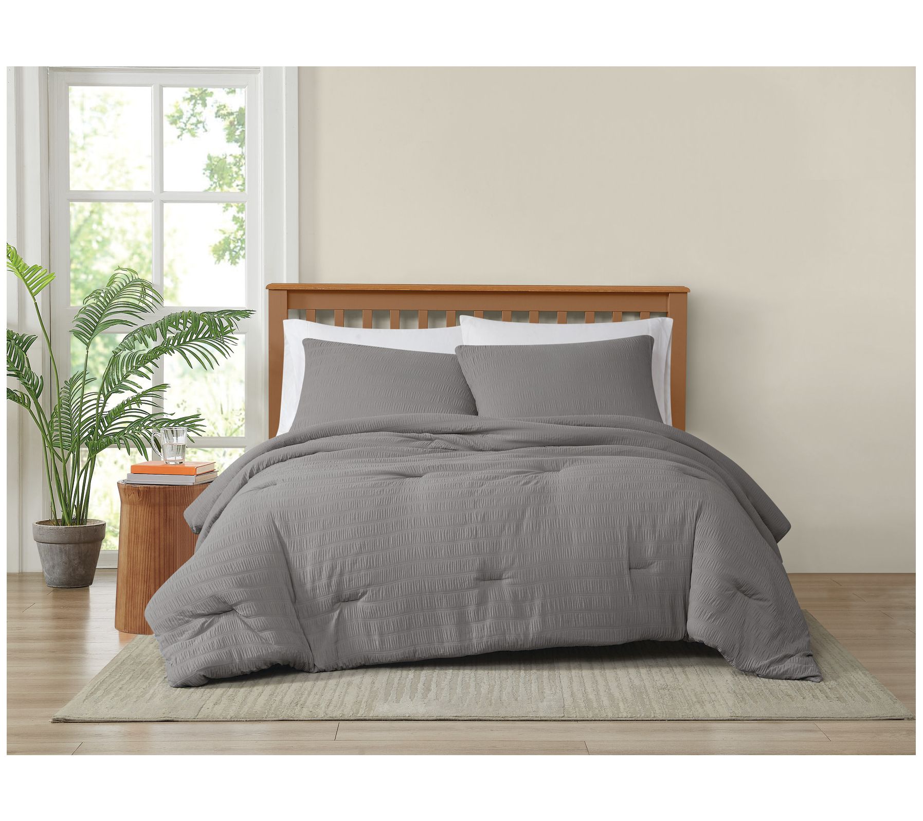 Truly Soft Crinkle Garment Wash King 3pc Comforter Set