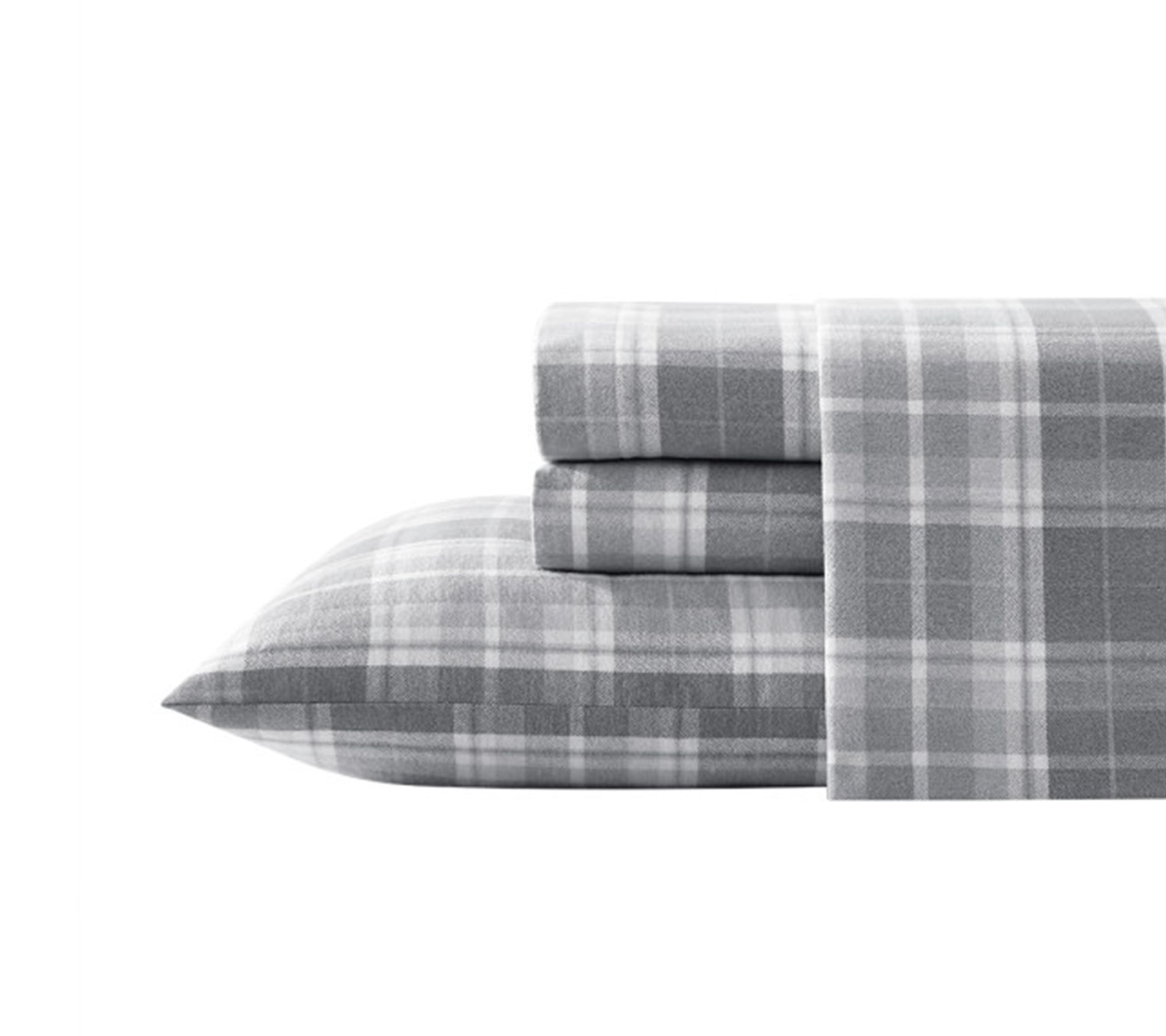 Laura Ashley Mulholland Plaid Grey Twin Sheet Set