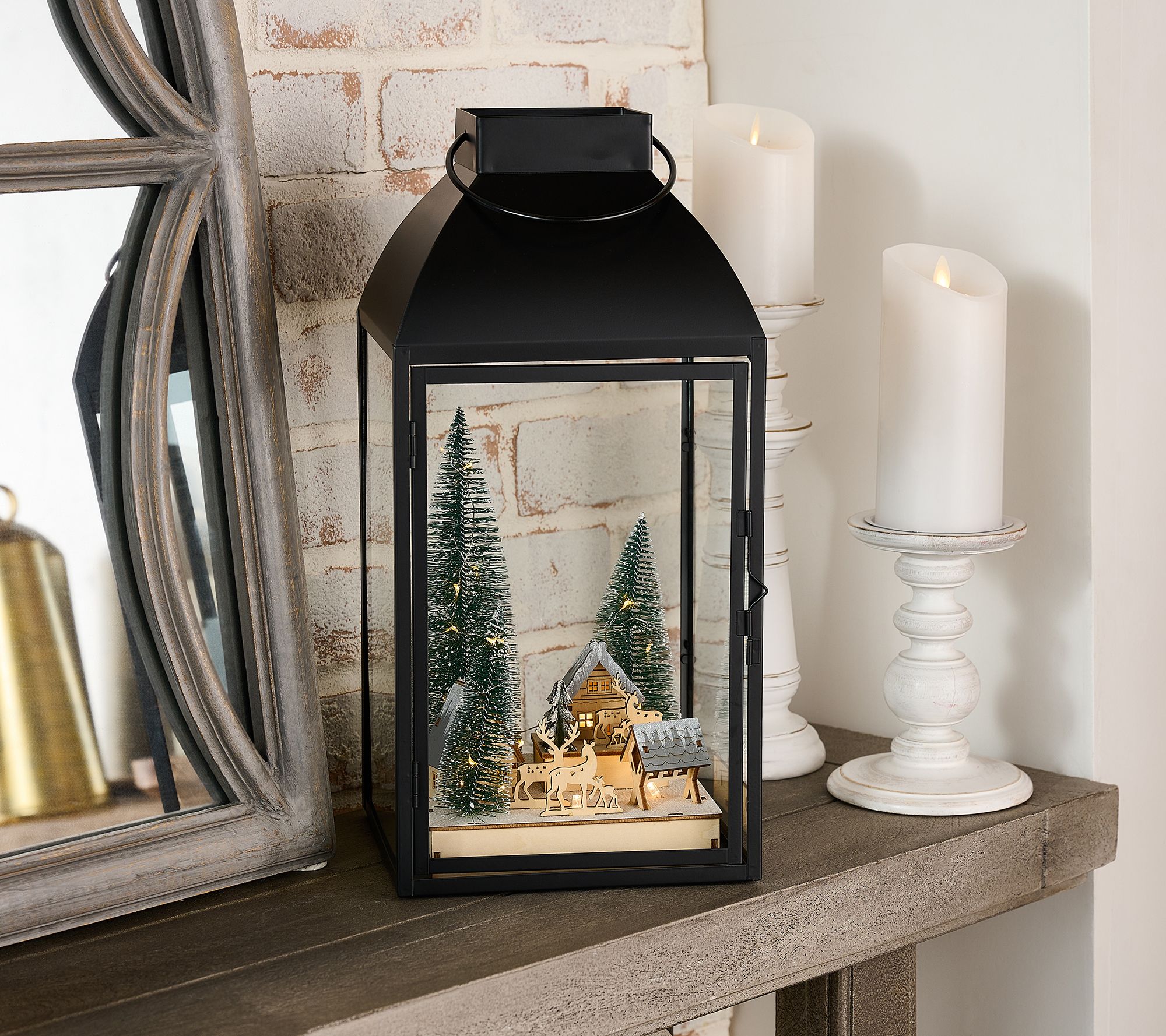 "As Is" Home Reflections 16" Decorative Lit Metal Lantern