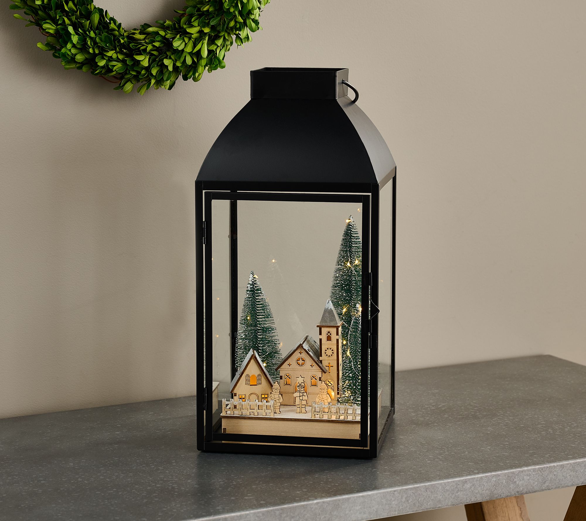 "As Is" Home Reflections 16" Decorative Lit Metal Lantern