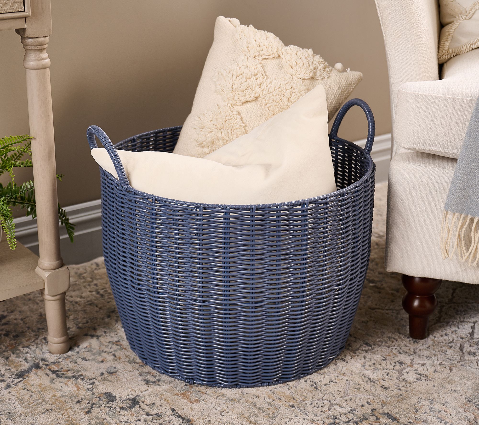 Martha Stewart Oversized Indoor/Outdoor Rattan Storage Bin