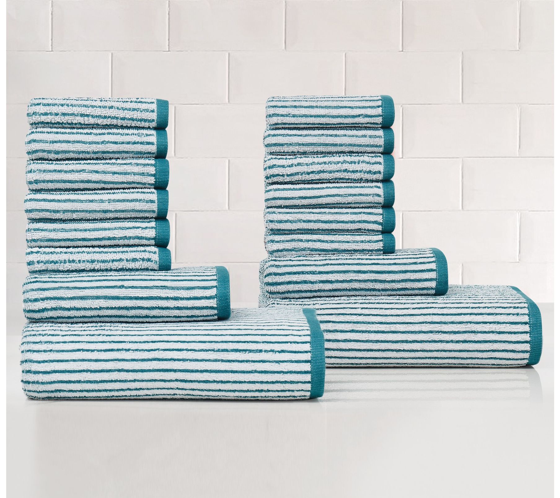 Truly Soft Essential Yarn Dye Stripe 16-Piece Towel Set