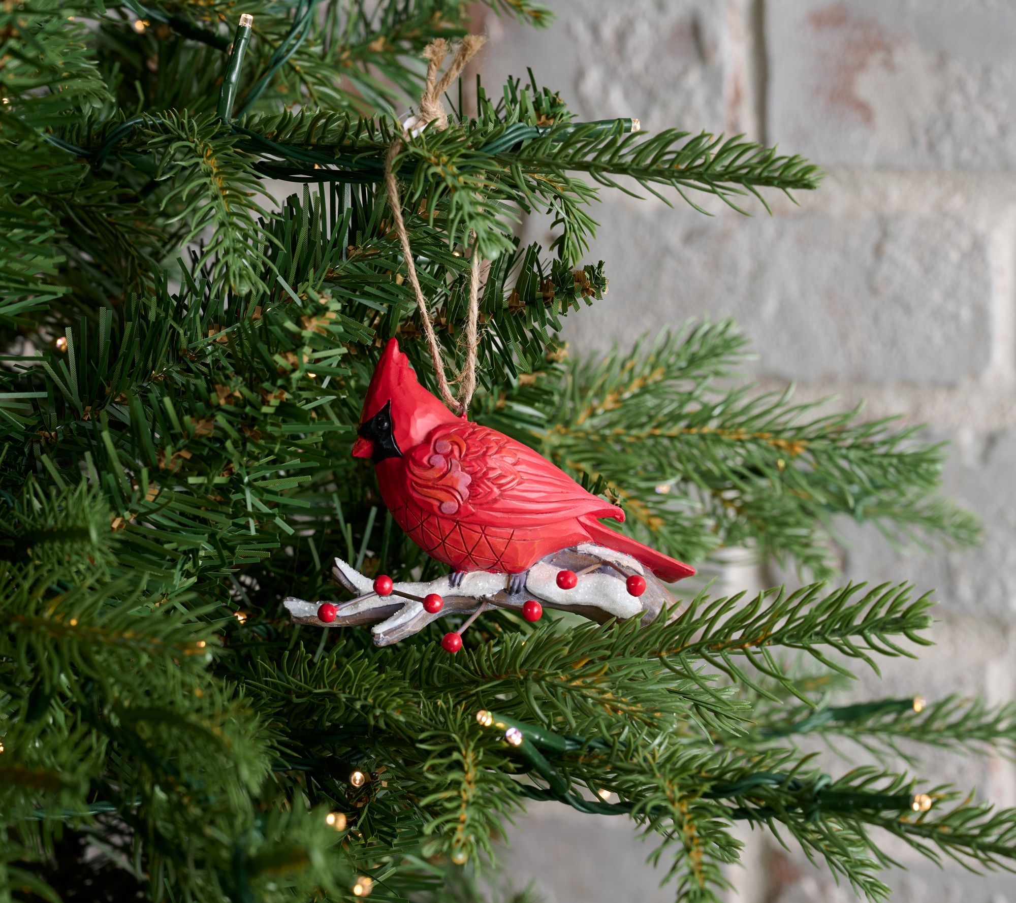 Jim Shore Heartwood Creek Cardinal Blissful Berry Ornament