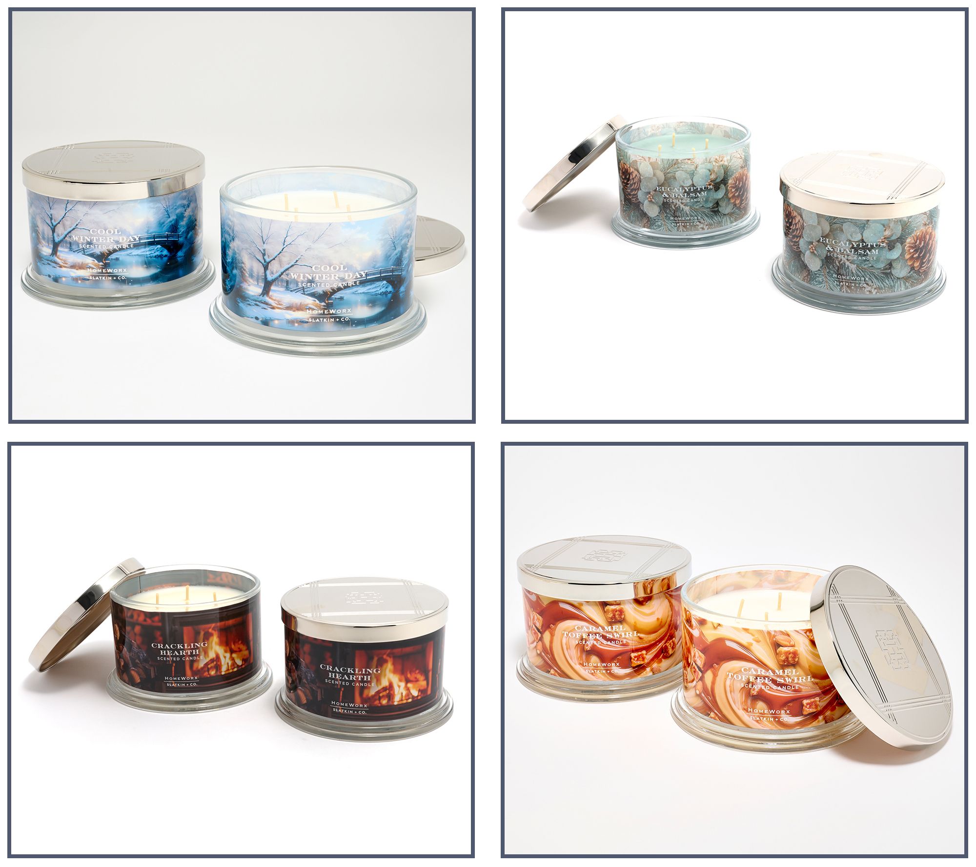 HomeWorx by Slatkin + Co. S/2 18oz Winter Retreat Candles