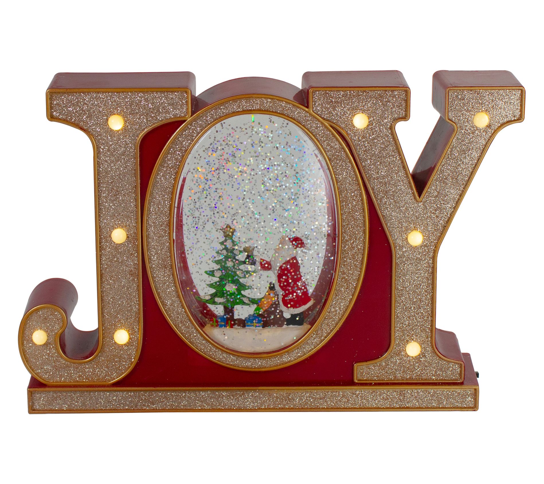 Northlight LED Lighted Joy Christmas Glitter Snow Globe 11"