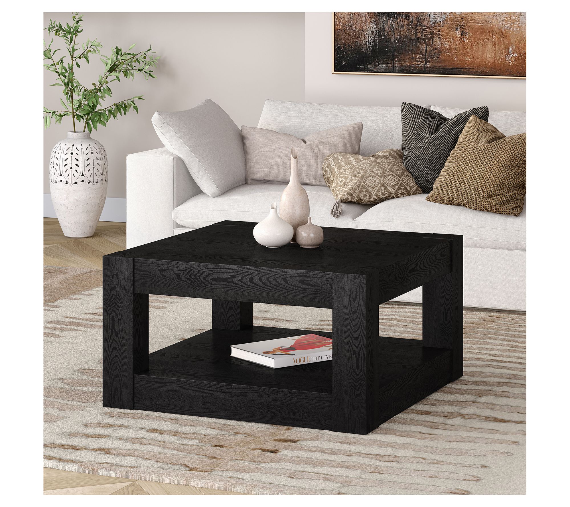 Hudson&Canal Hughes 32" Wide Square Coffee Table