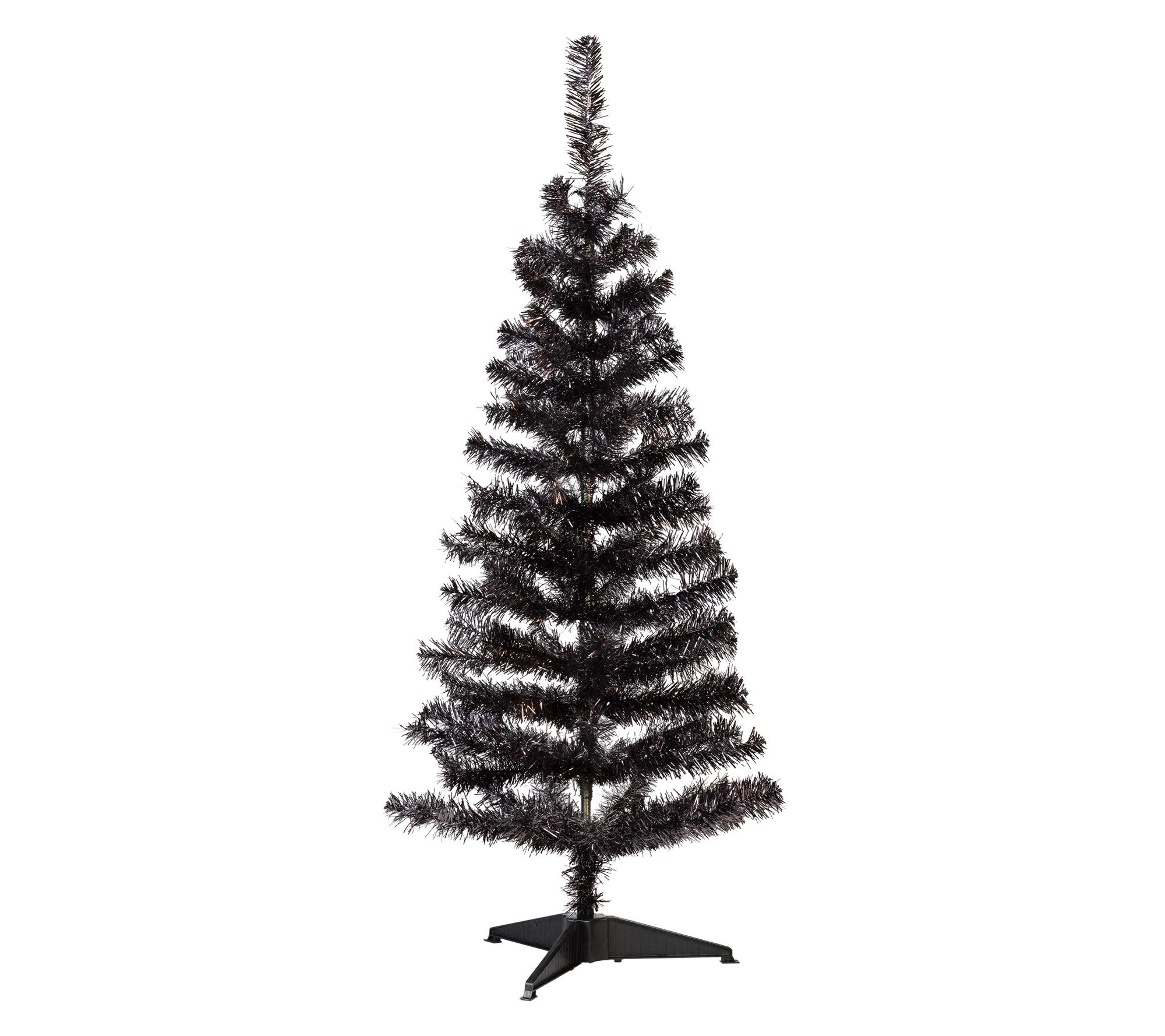 Northlight Tinsel Halloween Tree 4' Black Unlit