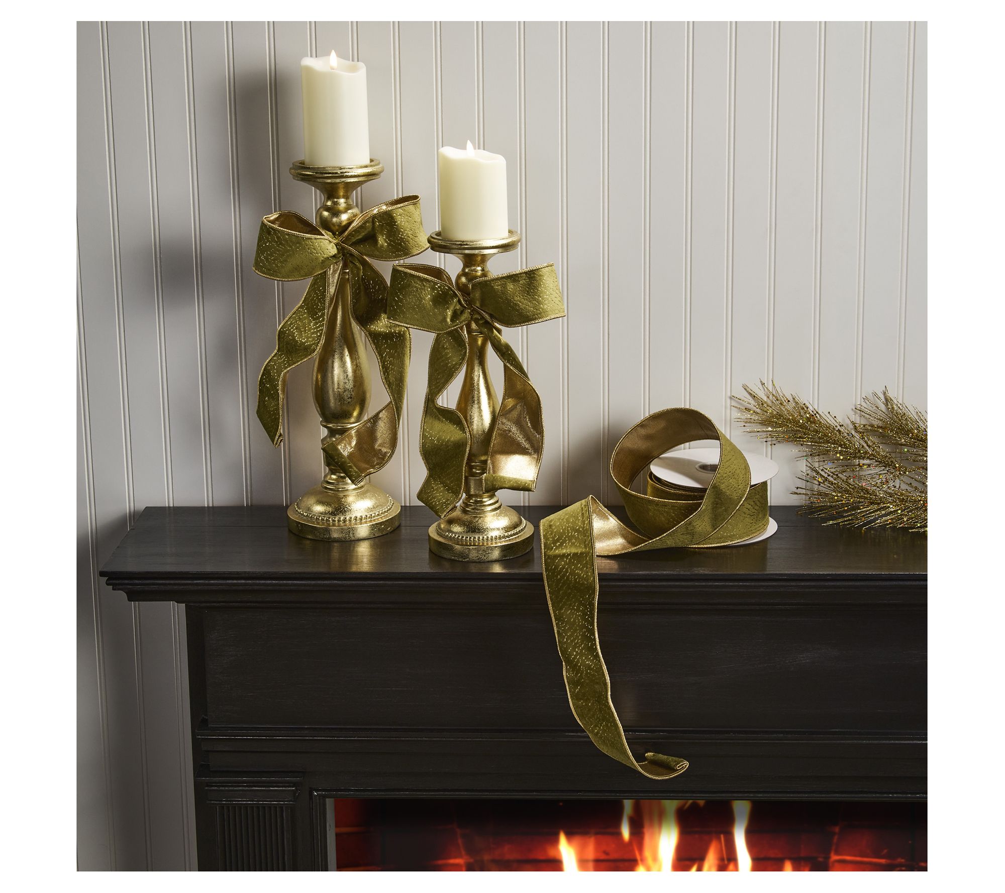 2.5"x10Y Foil Print Velvet Ribbon by Valerie