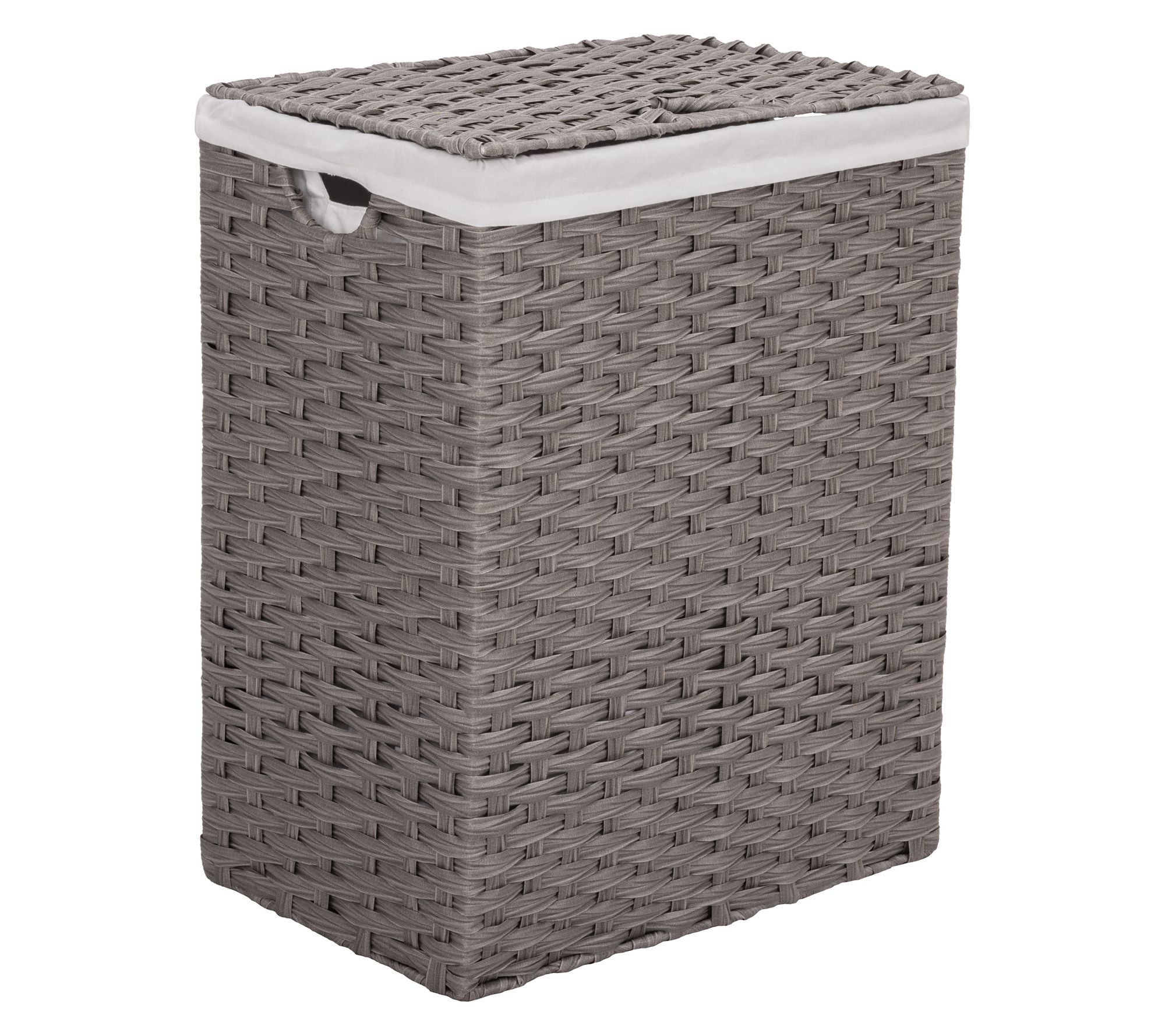 Seville Classics Lidded Laundry Hamper w/ Lining, Gray