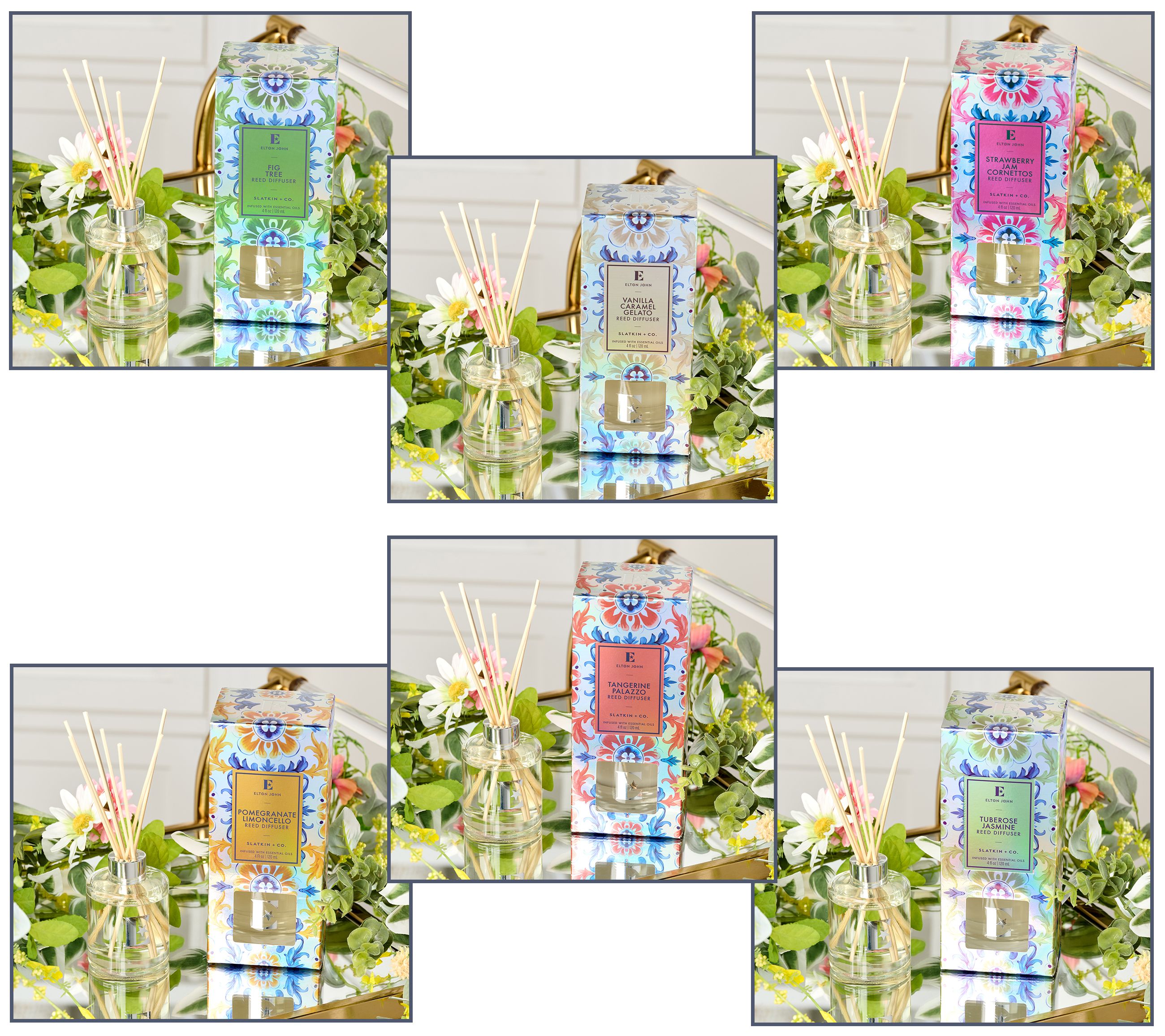 Elton John x Slatkin + Co. Set of (2) 4oz Reed Diffusers