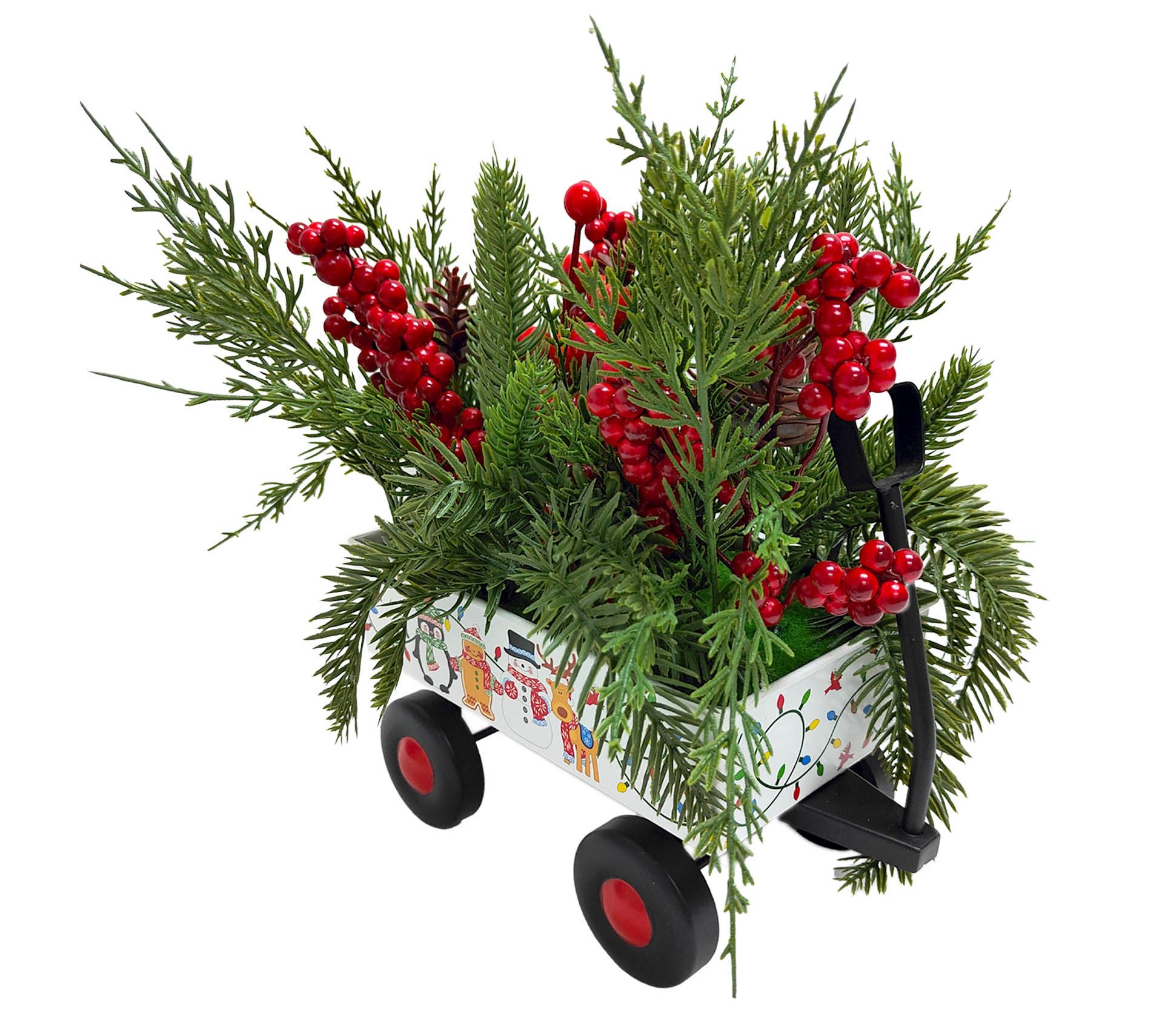 "As Is" Temp-tations Seasonal Foliage Metal Wagon