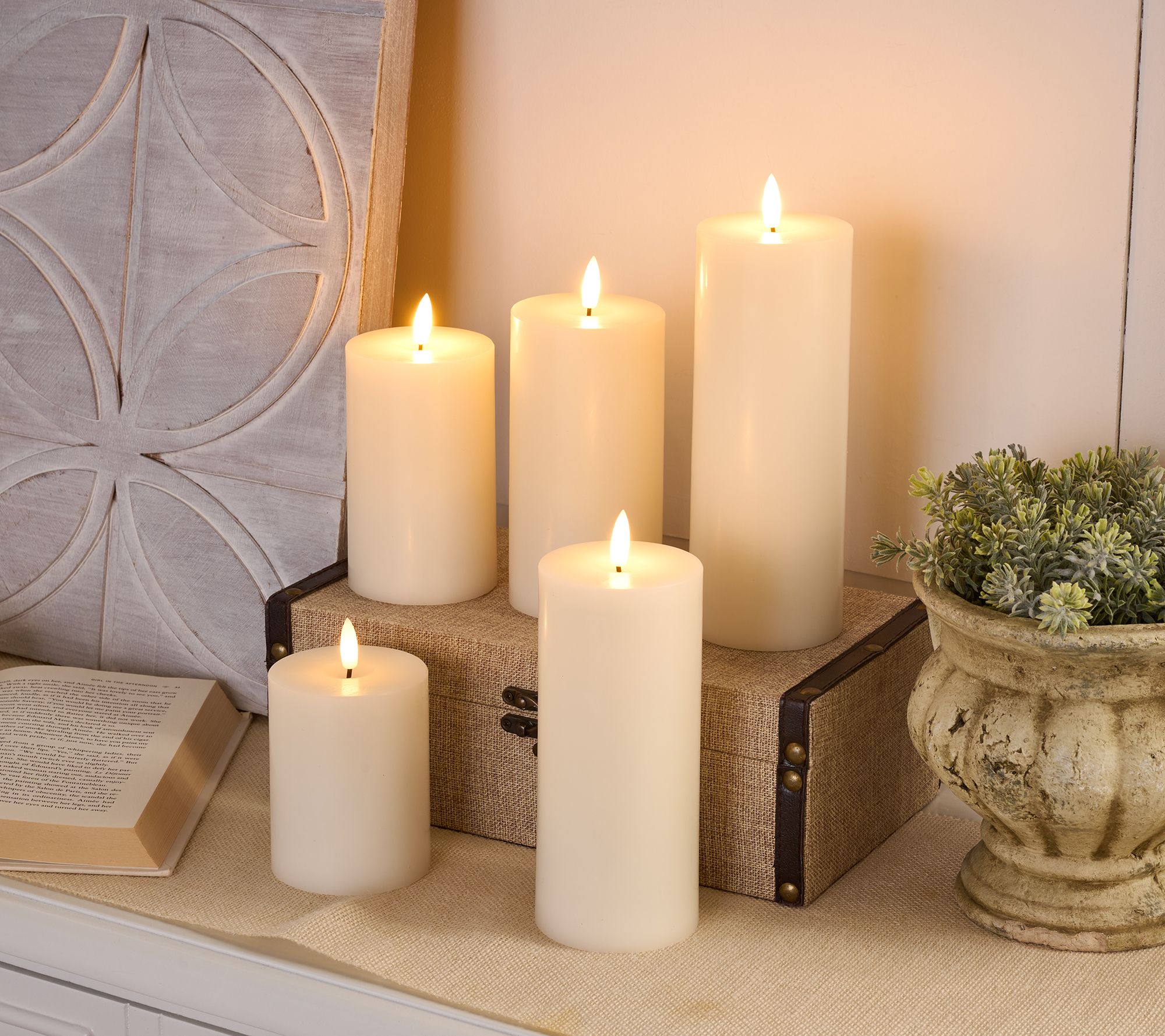 "As Is" Home Reflections 5-pc Flameless Pillar Candles