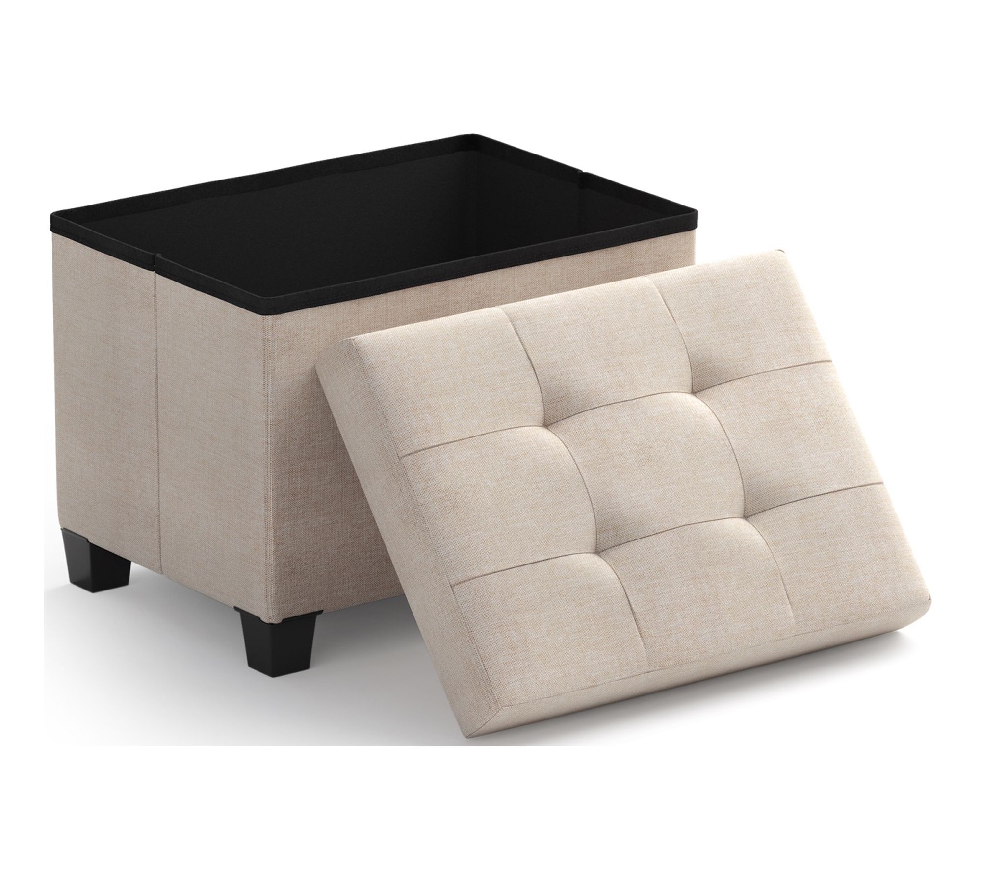 Ornavo Home Rectangle Small Storage Ottoman with Legs