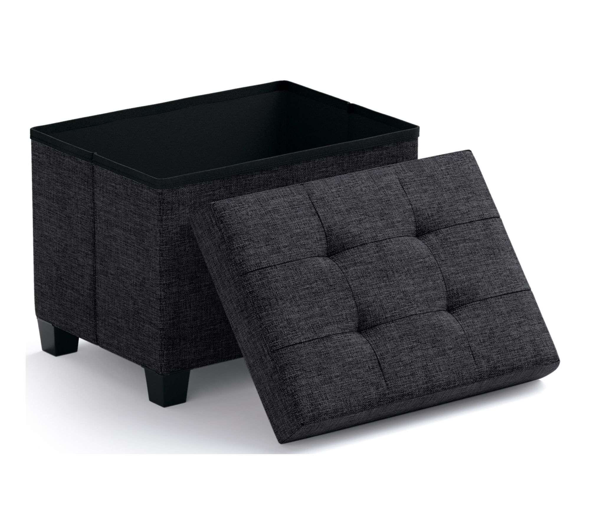 Ornavo Home Rectangle Small Storage Ottoman with Legs