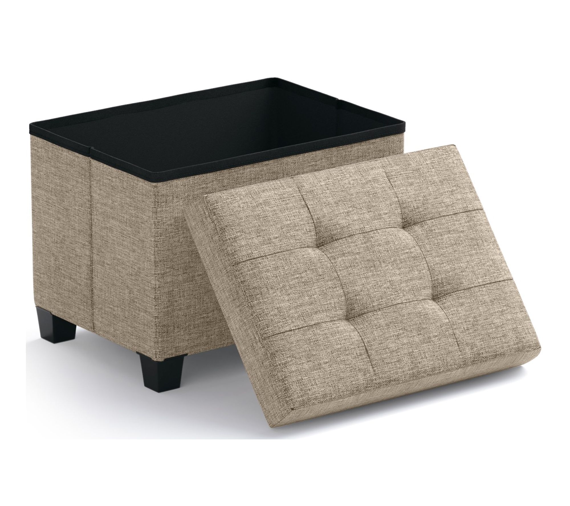 Ornavo Home Rectangle Small Storage Ottoman with Legs